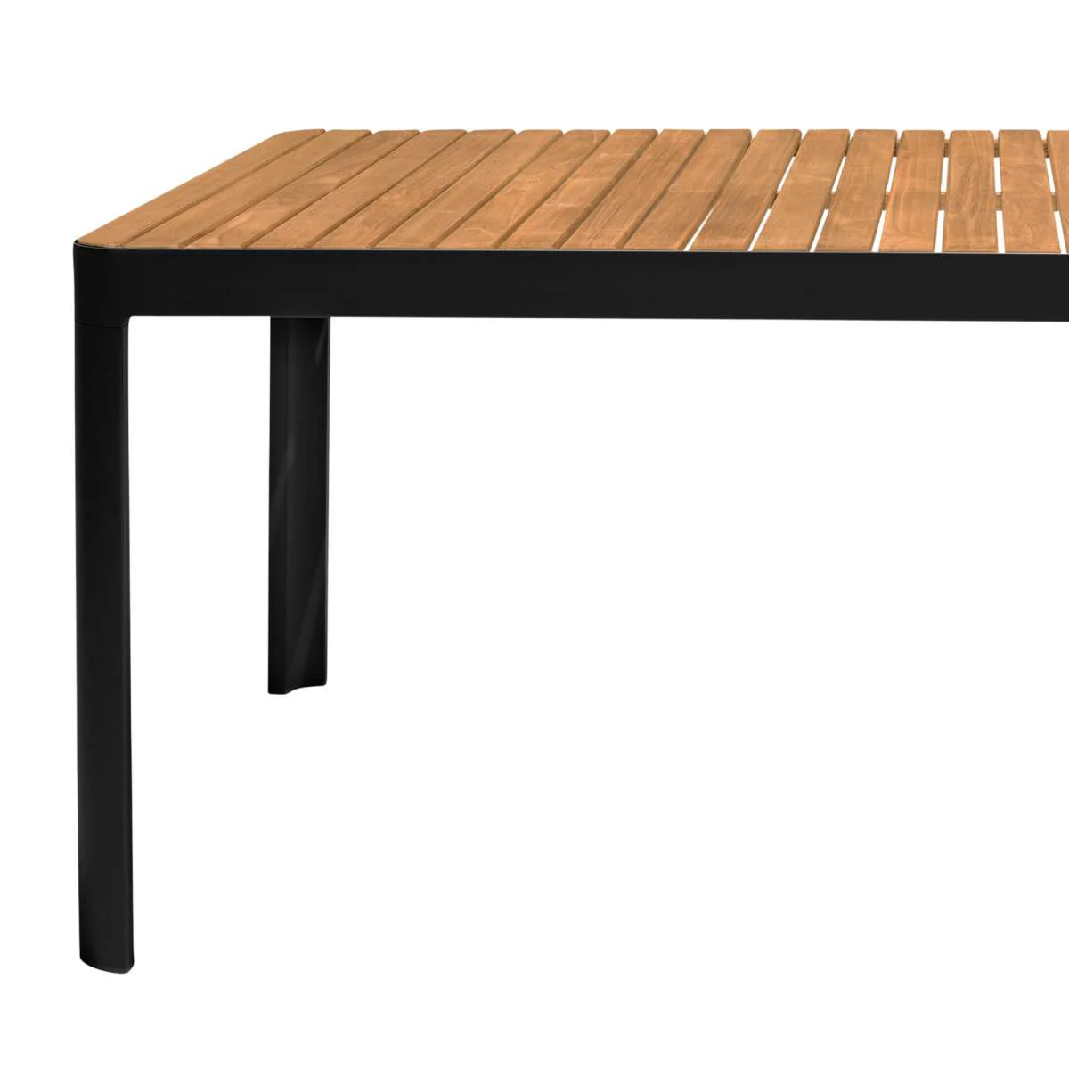 Portals Outdoor Rectangular Coral Sand Aluminum & Teak Wood Dining Table By Armen Living - Image 10