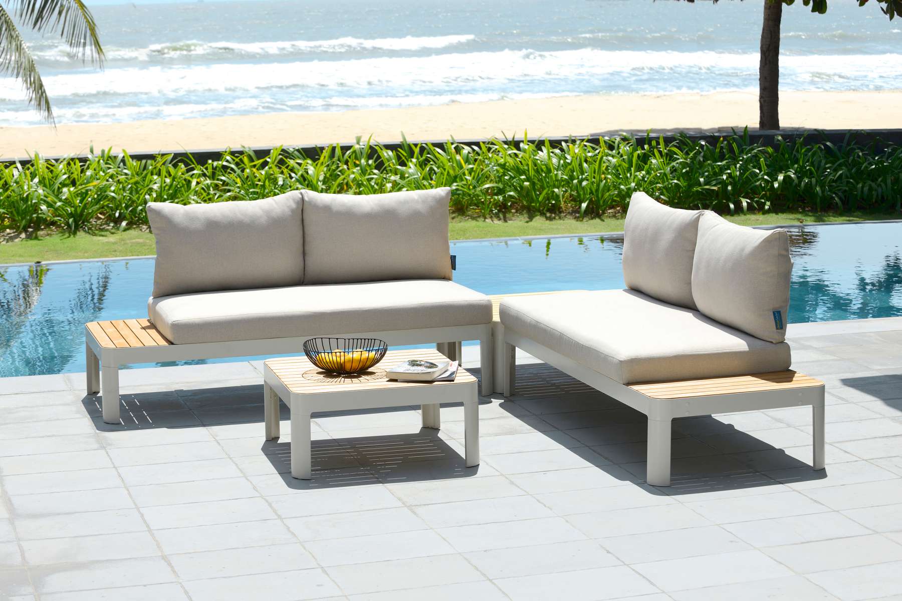 Portals Outdoor Square Coffee Table By Armen Living - Image 2