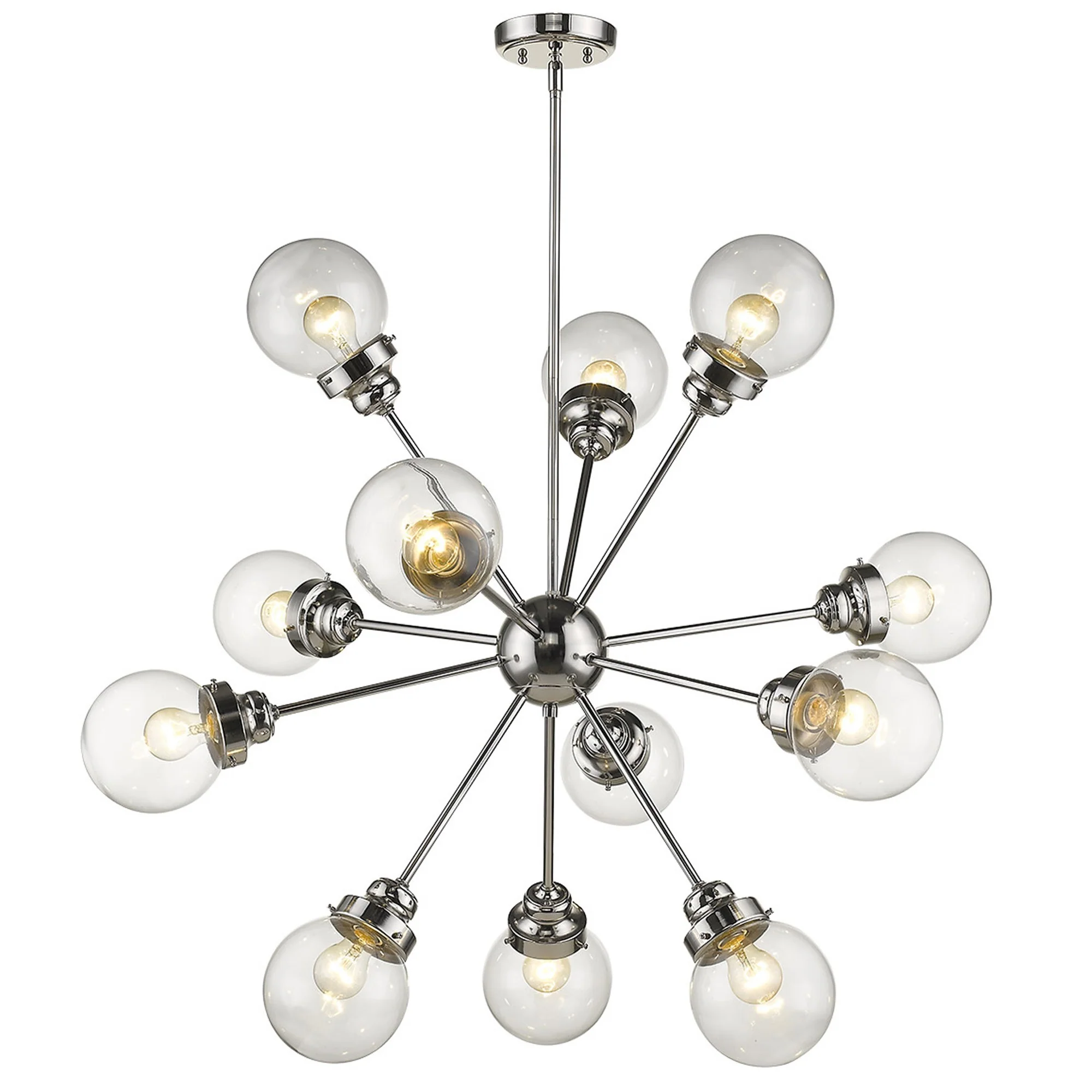 Portsmith 12-Light Polished Nickel Chandelier By Homeroots - Image 2