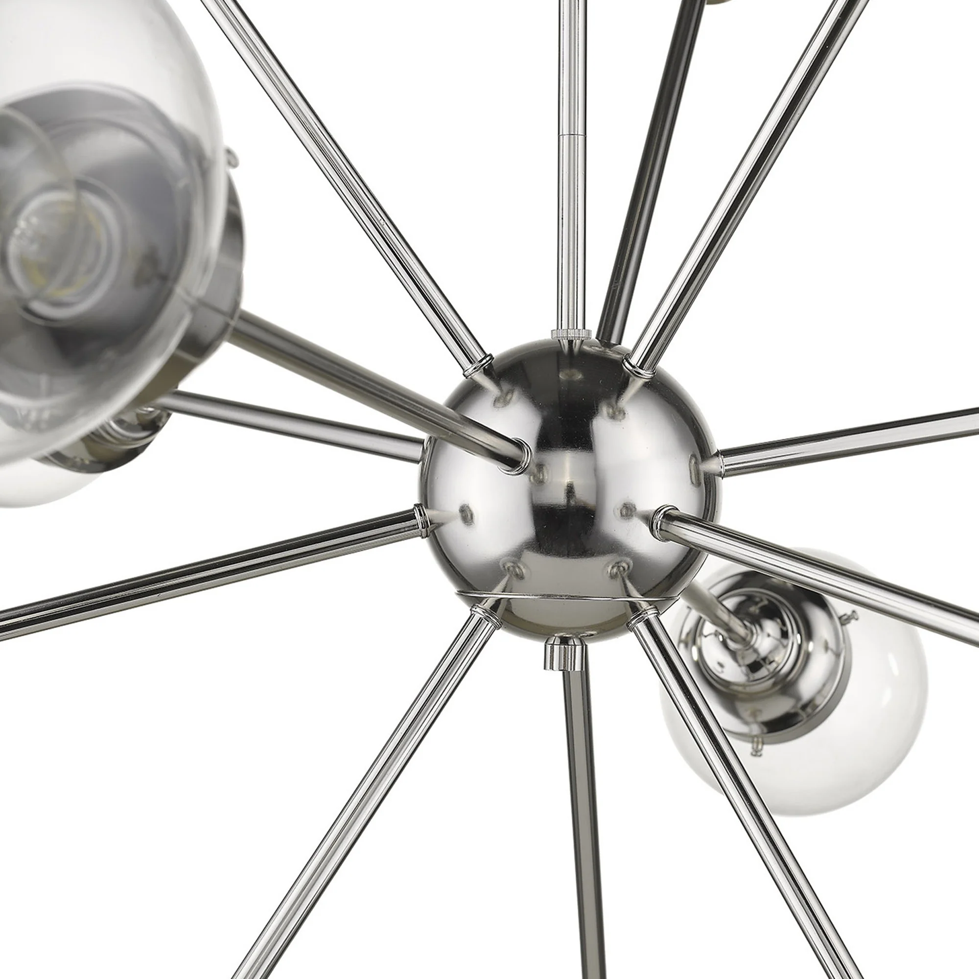 Portsmith 12-Light Polished Nickel Chandelier By Homeroots - Image 4