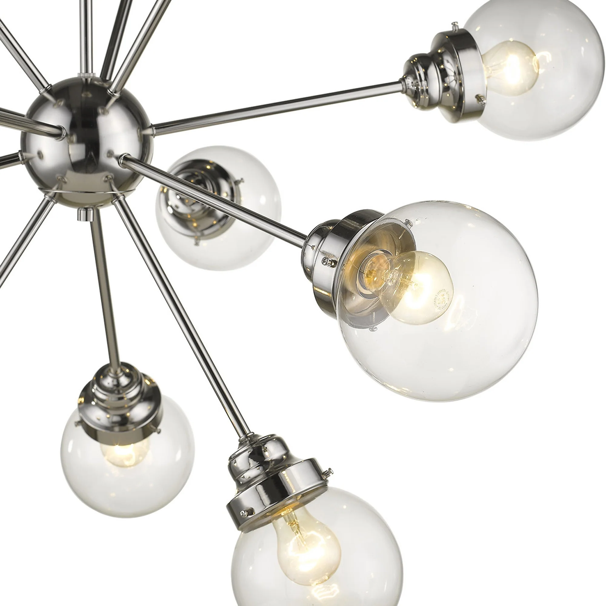 Portsmith 12-Light Polished Nickel Chandelier By Homeroots - Image 5