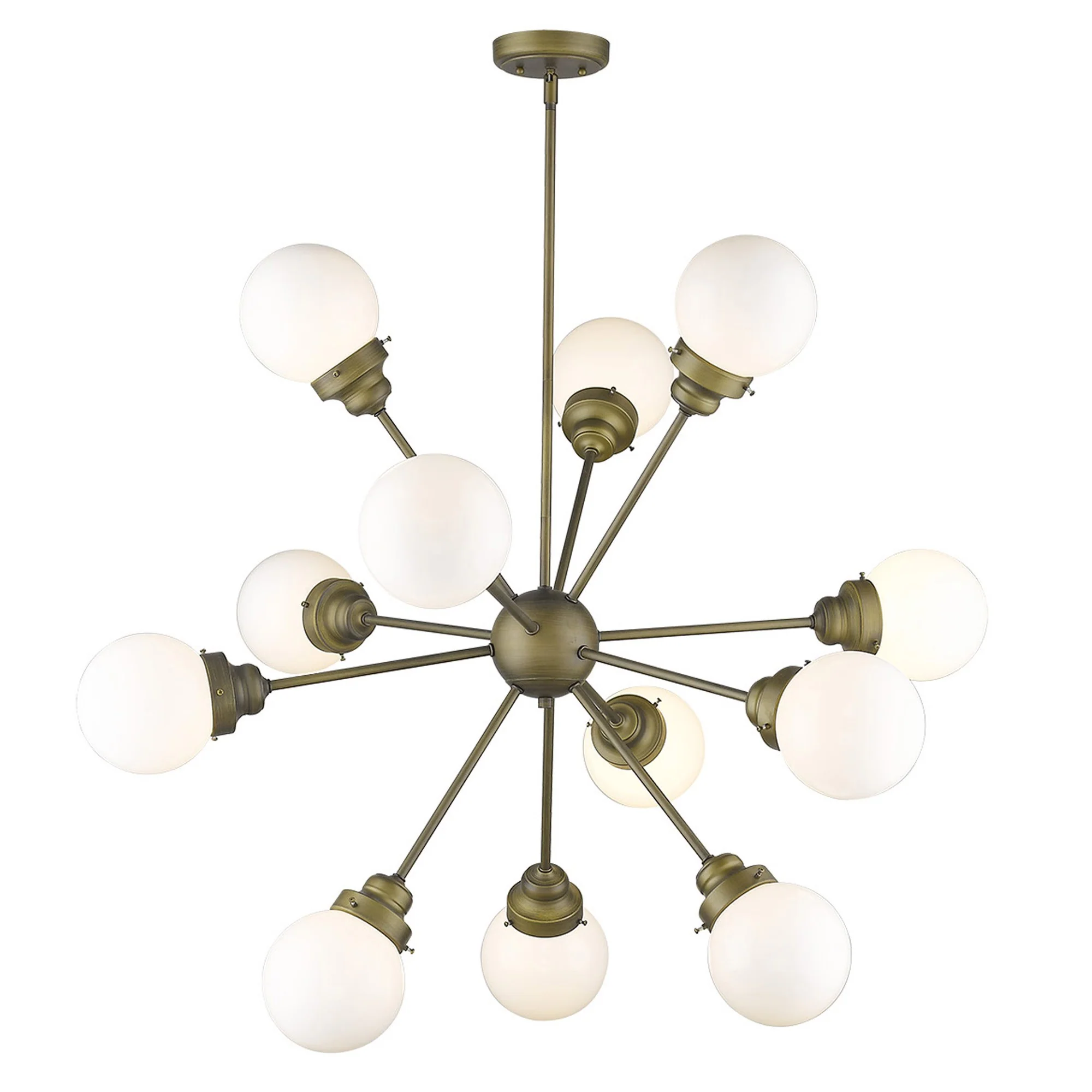 Portsmith 12-Light Raw Brass Chandelier By Homeroots - Image 2