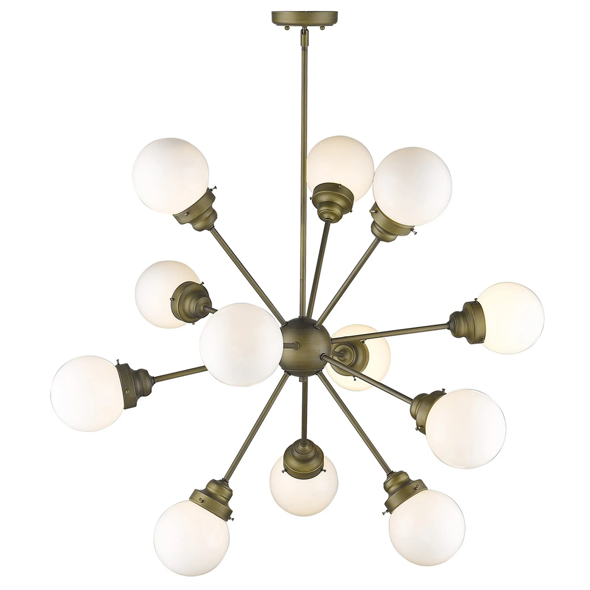 Portsmith 12-Light Raw Brass Chandelier By Homeroots - Image 3