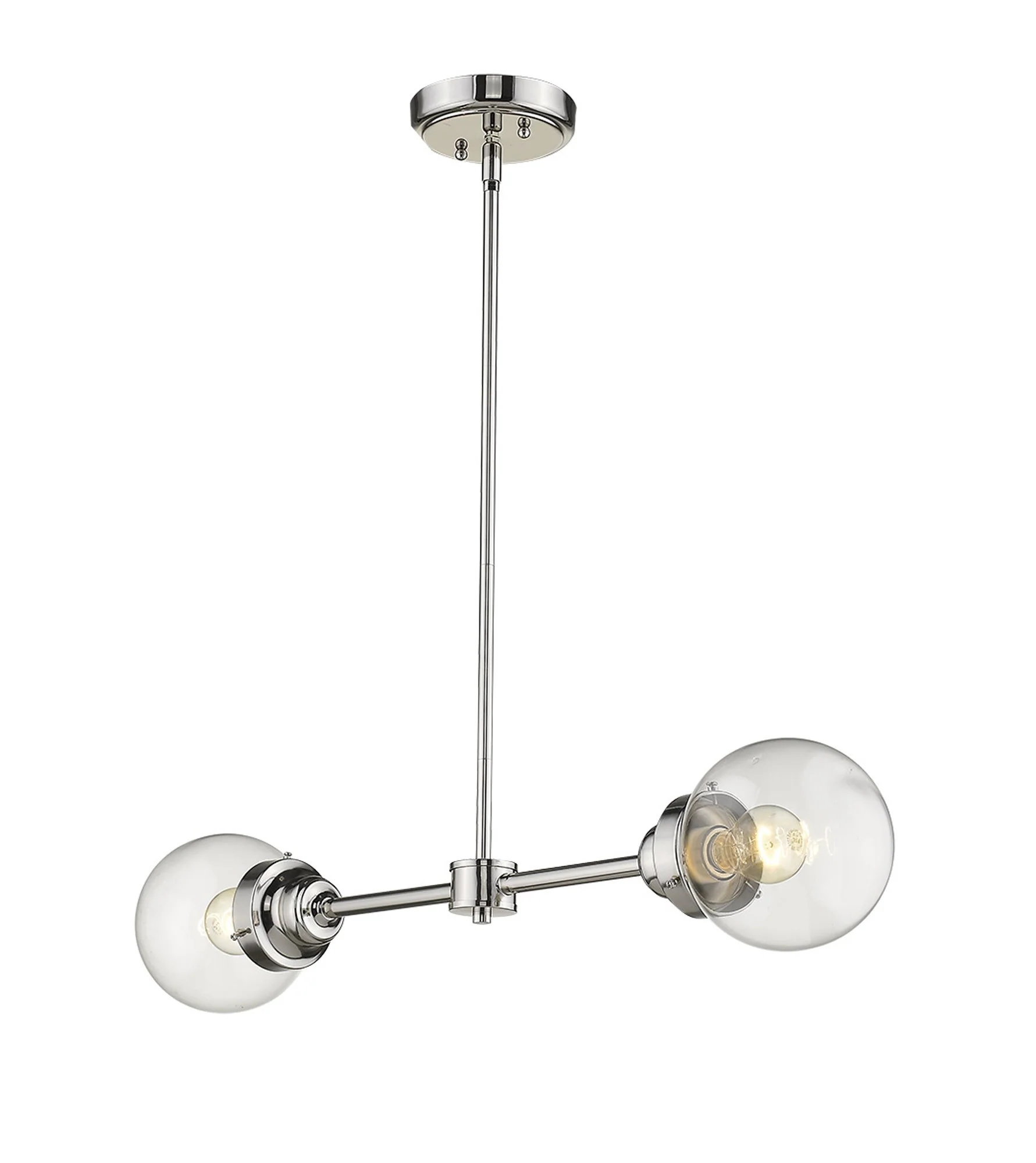 Portsmith 2-Light Polished Nickel Island Pendant By Homeroots - Image 2