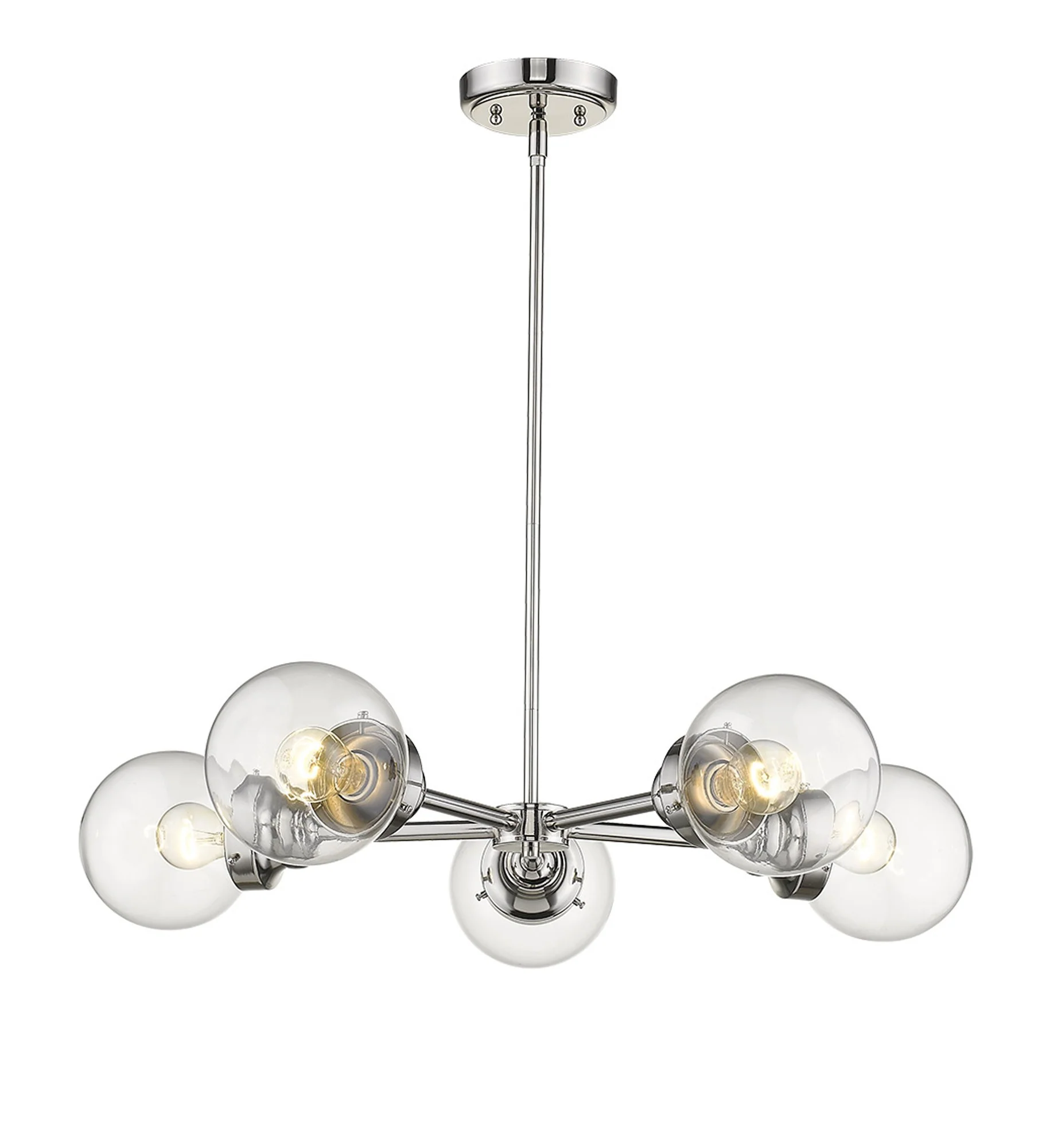 Portsmith 5-Light Polished Nickel Chandelier By Homeroots - Image 2