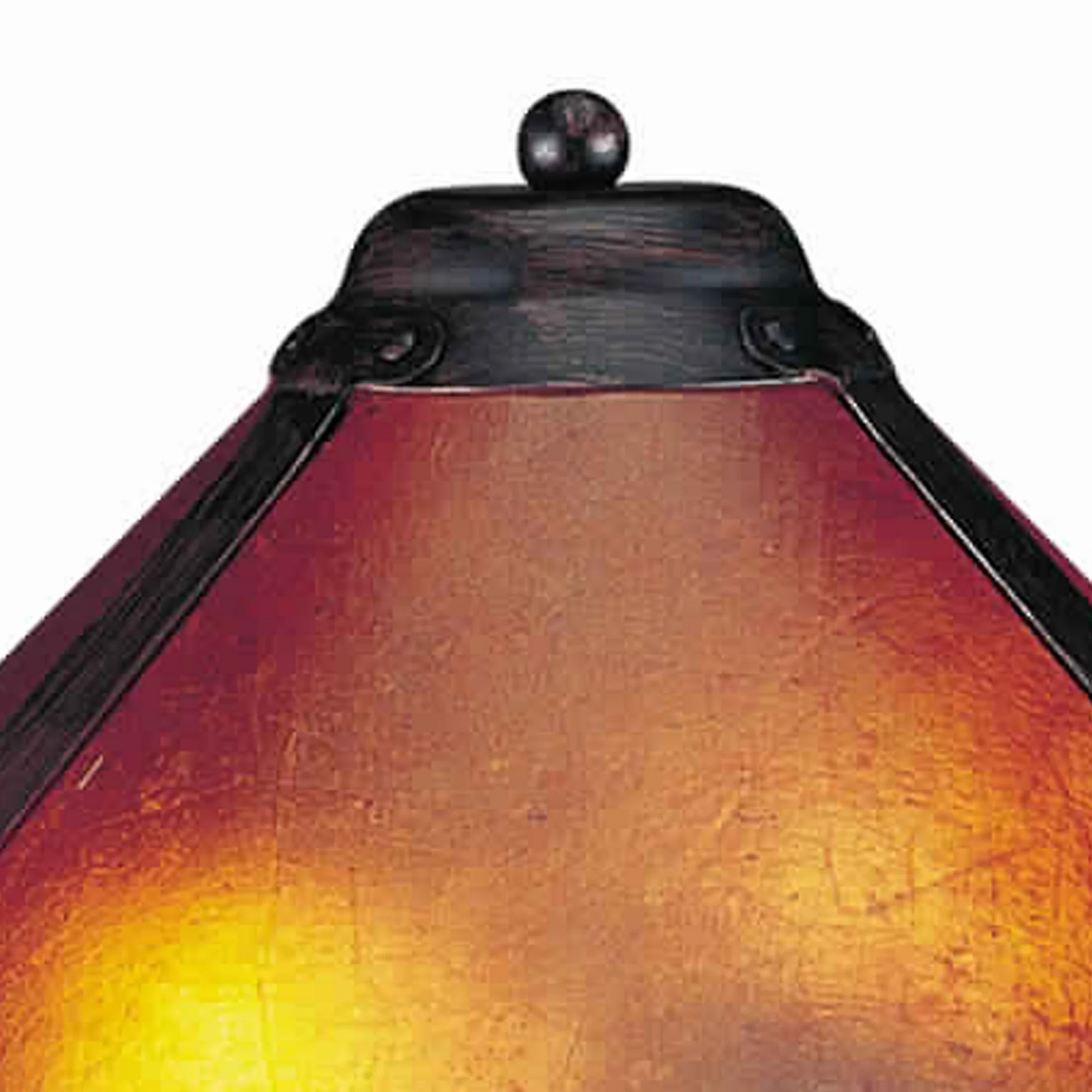 Pot Bellied Metal Body Table Lamp With Conical Mica Shade, Bronze By Benzara - Image 3