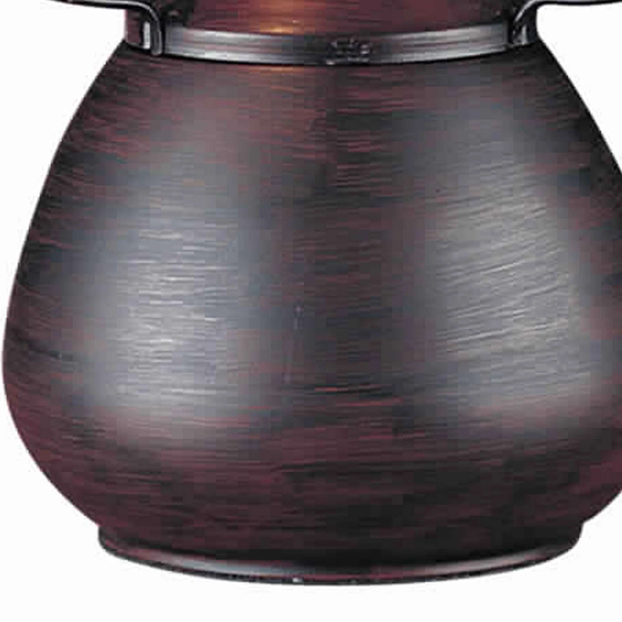 Pot Bellied Metal Body Table Lamp With Conical Mica Shade, Bronze By Benzara - Image 4