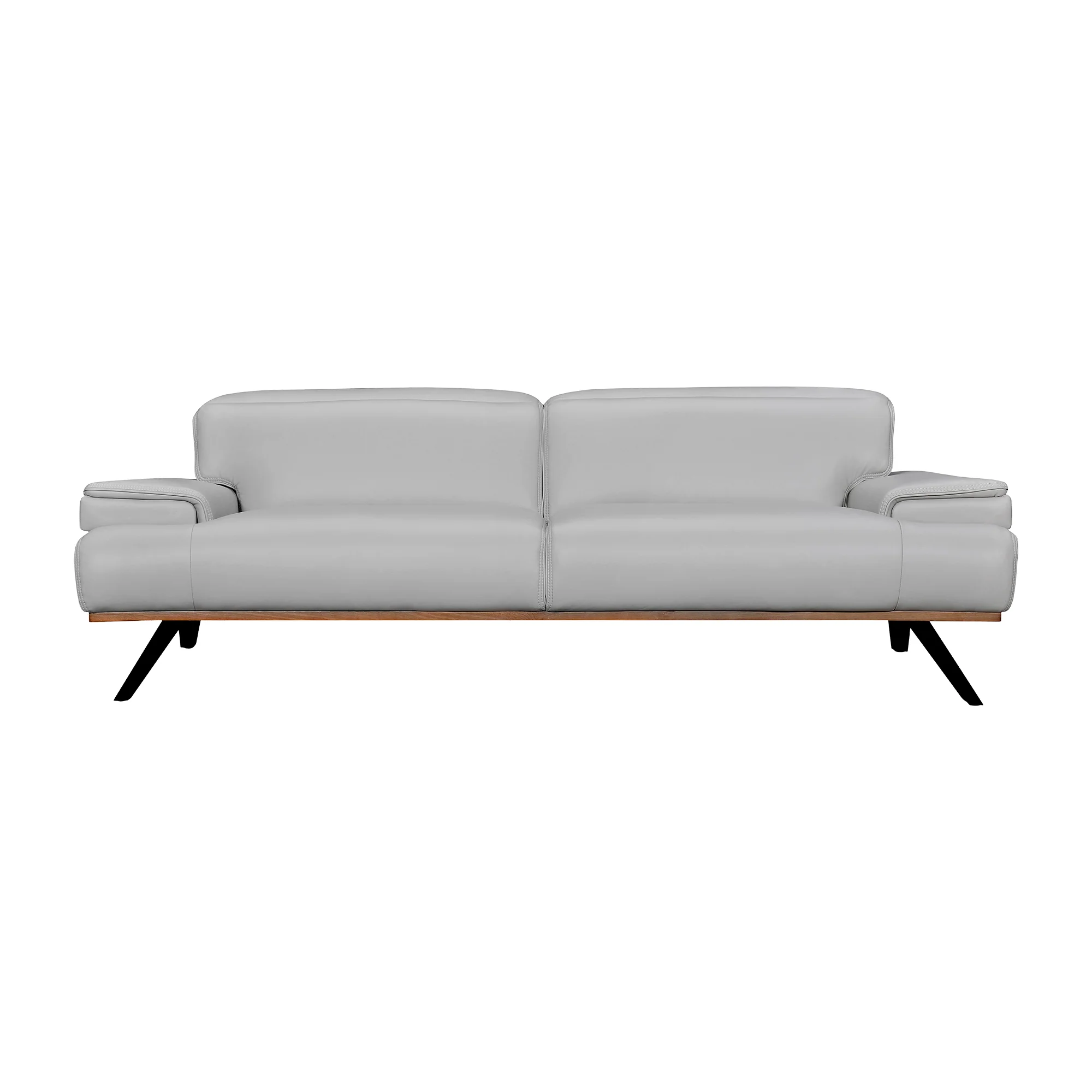 Prato 89" Dove Gray Leather Sofa By Armen Living - Image 2