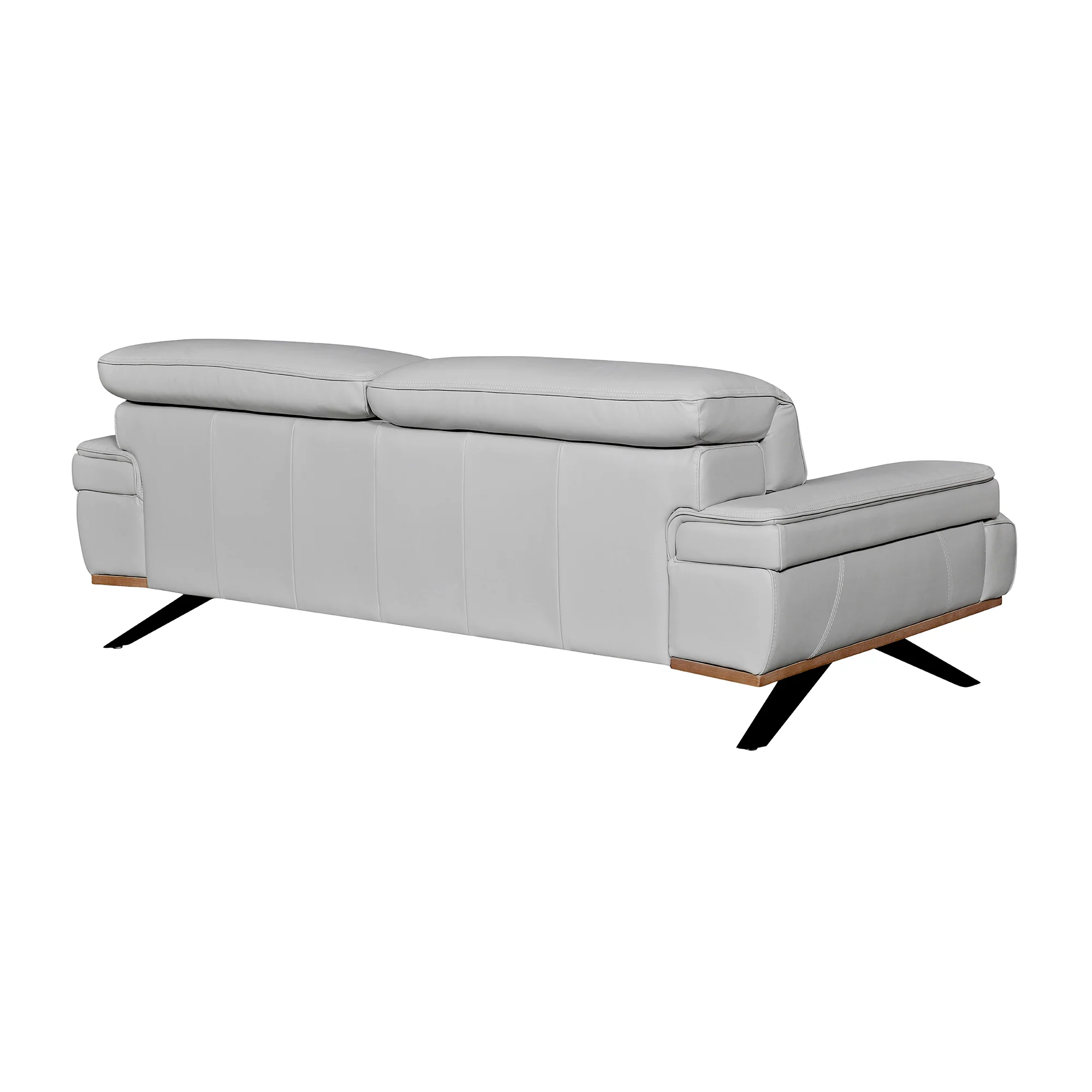 Prato 89" Dove Gray Leather Sofa By Armen Living - Image 4