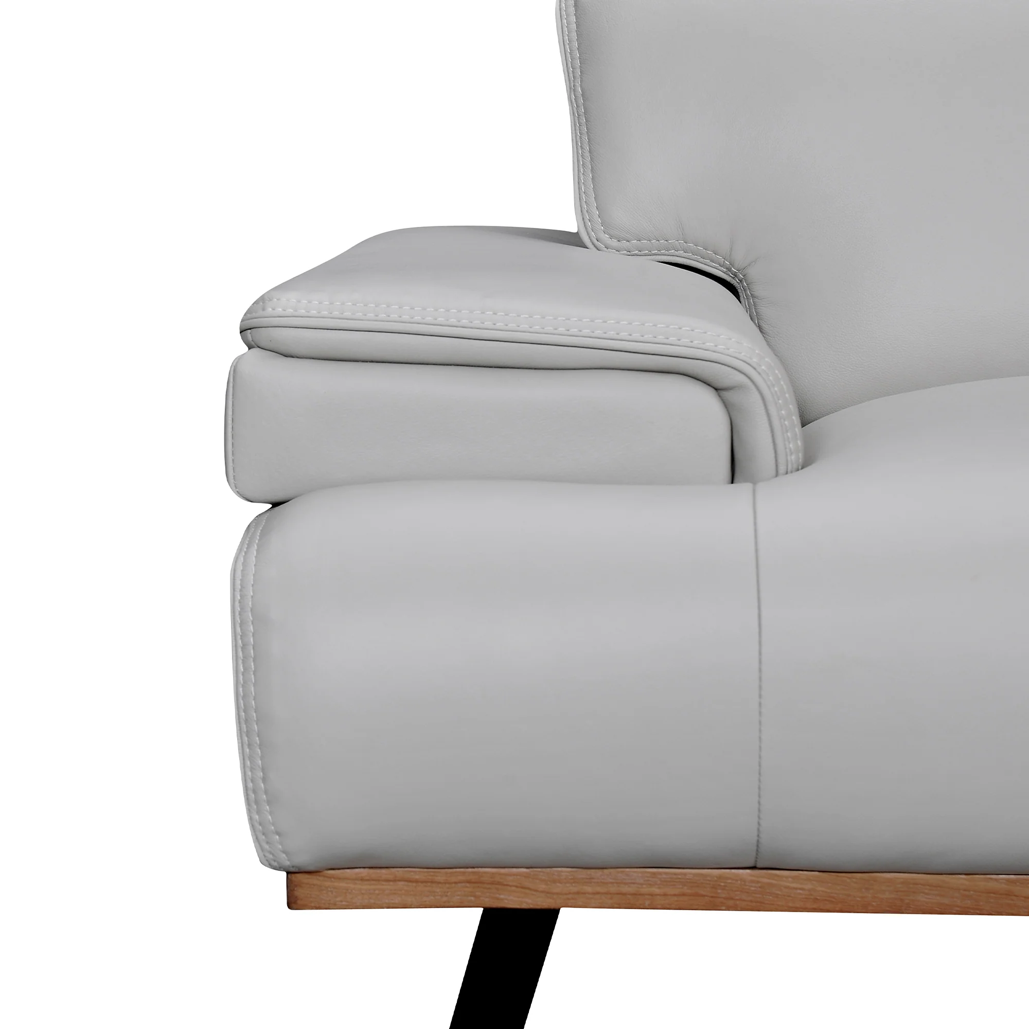 Prato 89" Dove Gray Leather Sofa By Armen Living - Image 5