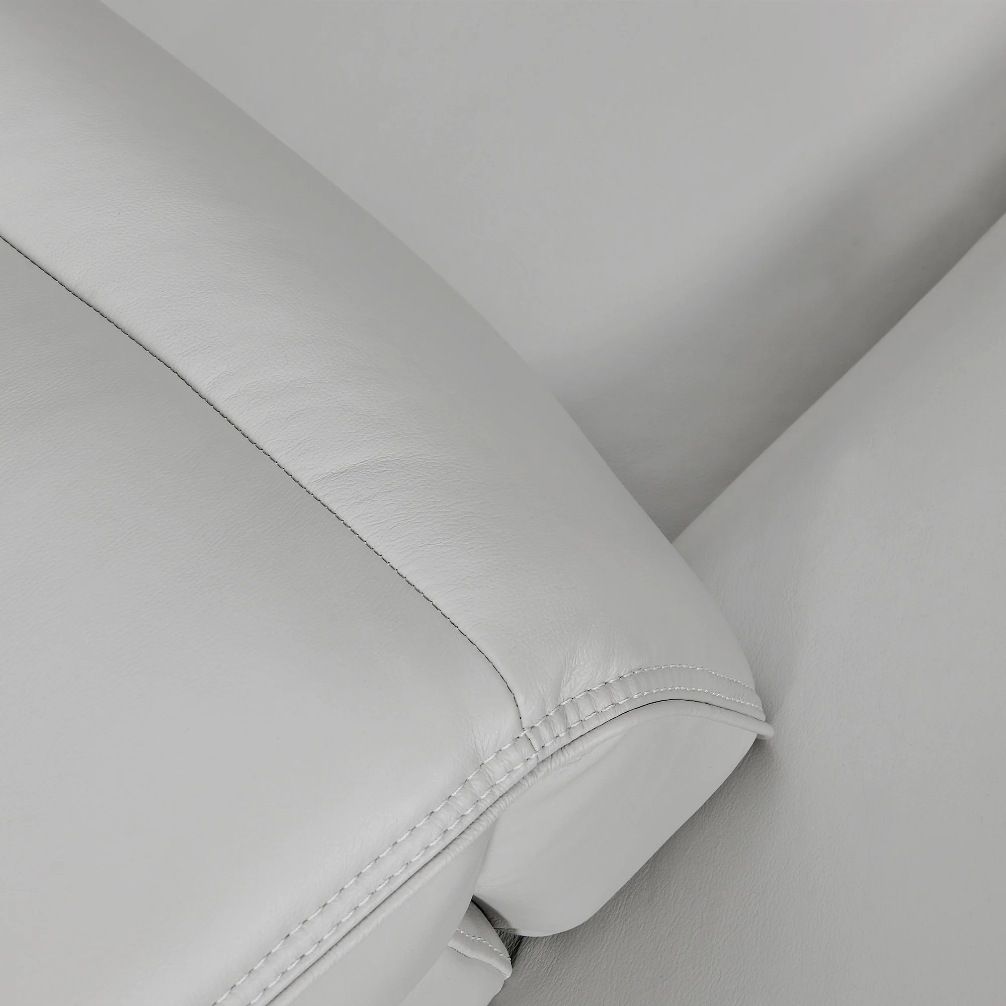 Prato 89" Dove Gray Leather Sofa By Armen Living - Image 7