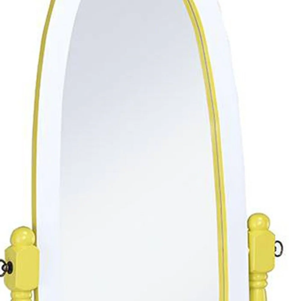 Pretty Pastel Blue and White Cheval Standing Oval Mirror By Homeroots - Image 12