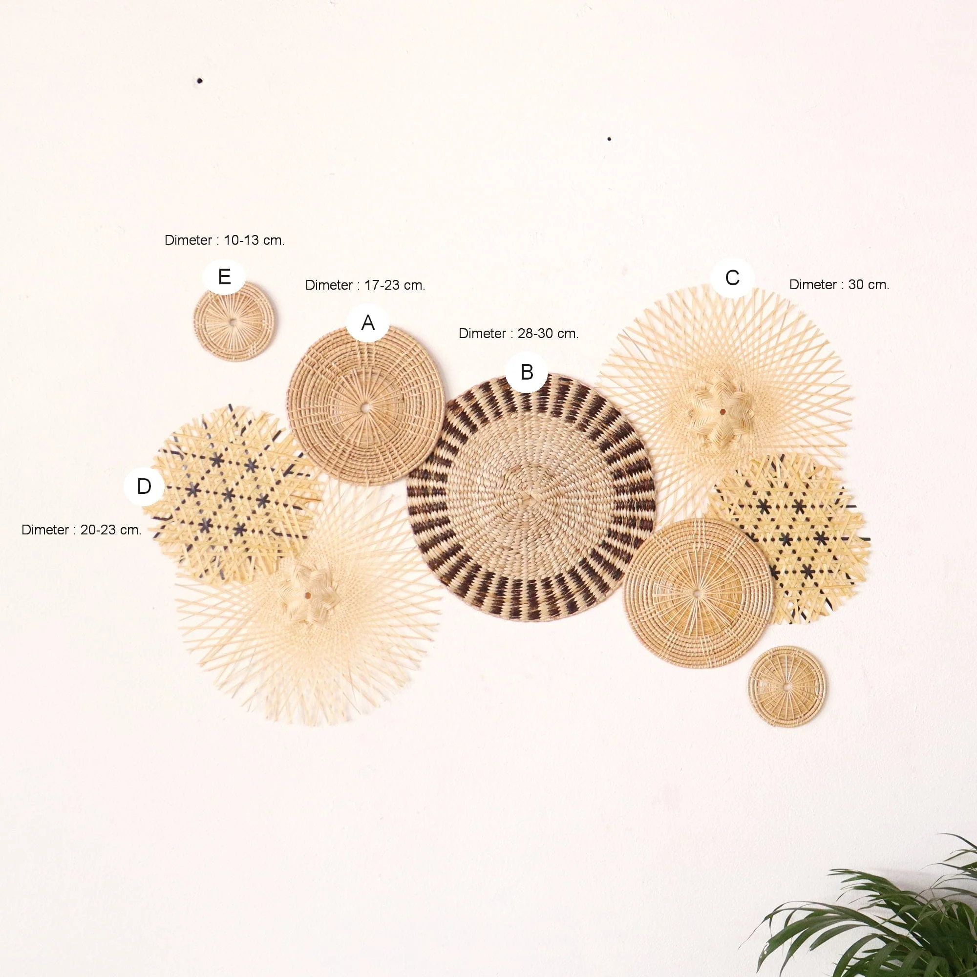 Pri Ya Korn - Wall Art DeCor Hanging Set Of 9 By Thaihome - Image 2