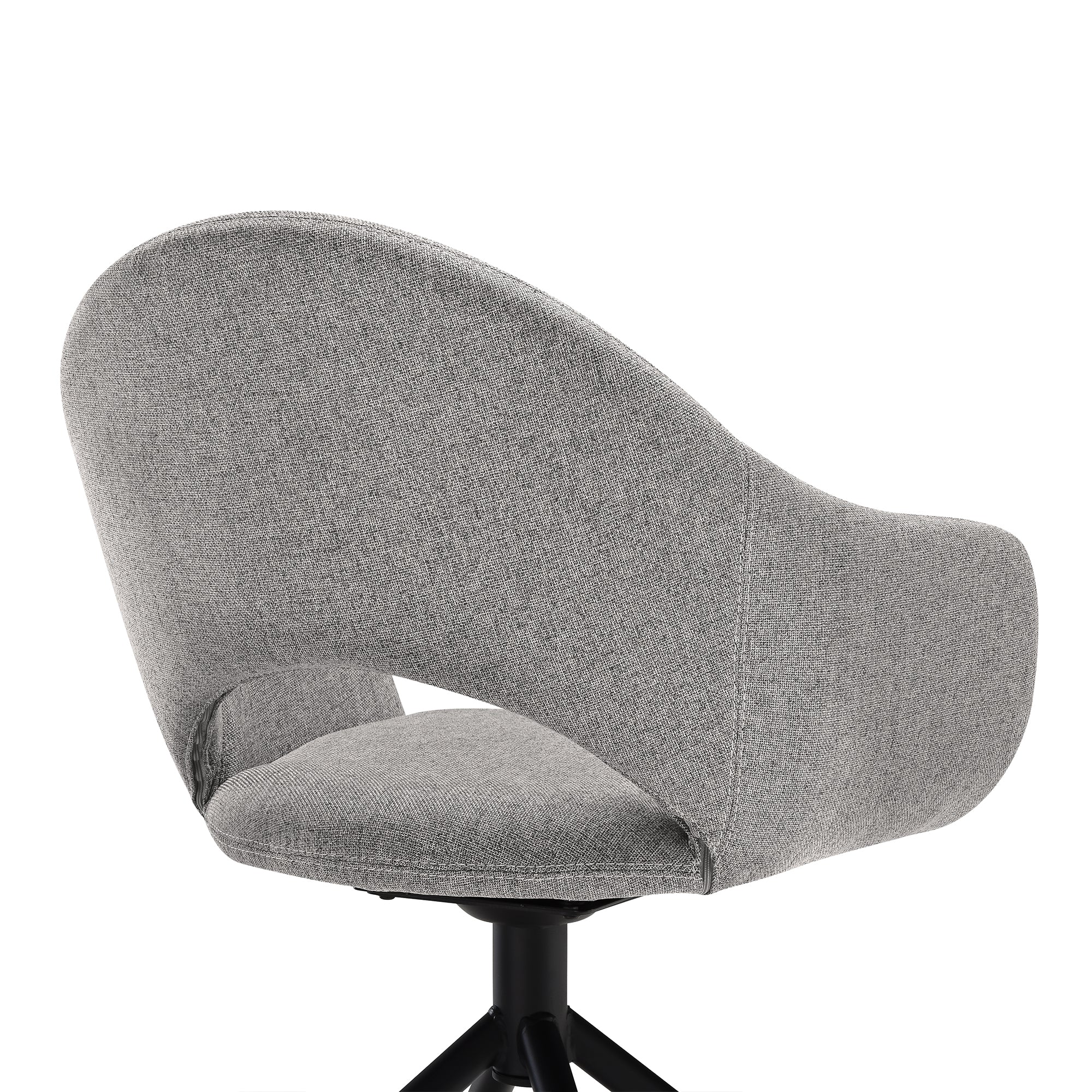 Pria Swivel Upholstered Dining Chair in Gray Fabric with Black Metal Legs - Set of 2 By Armen Living - Image 11