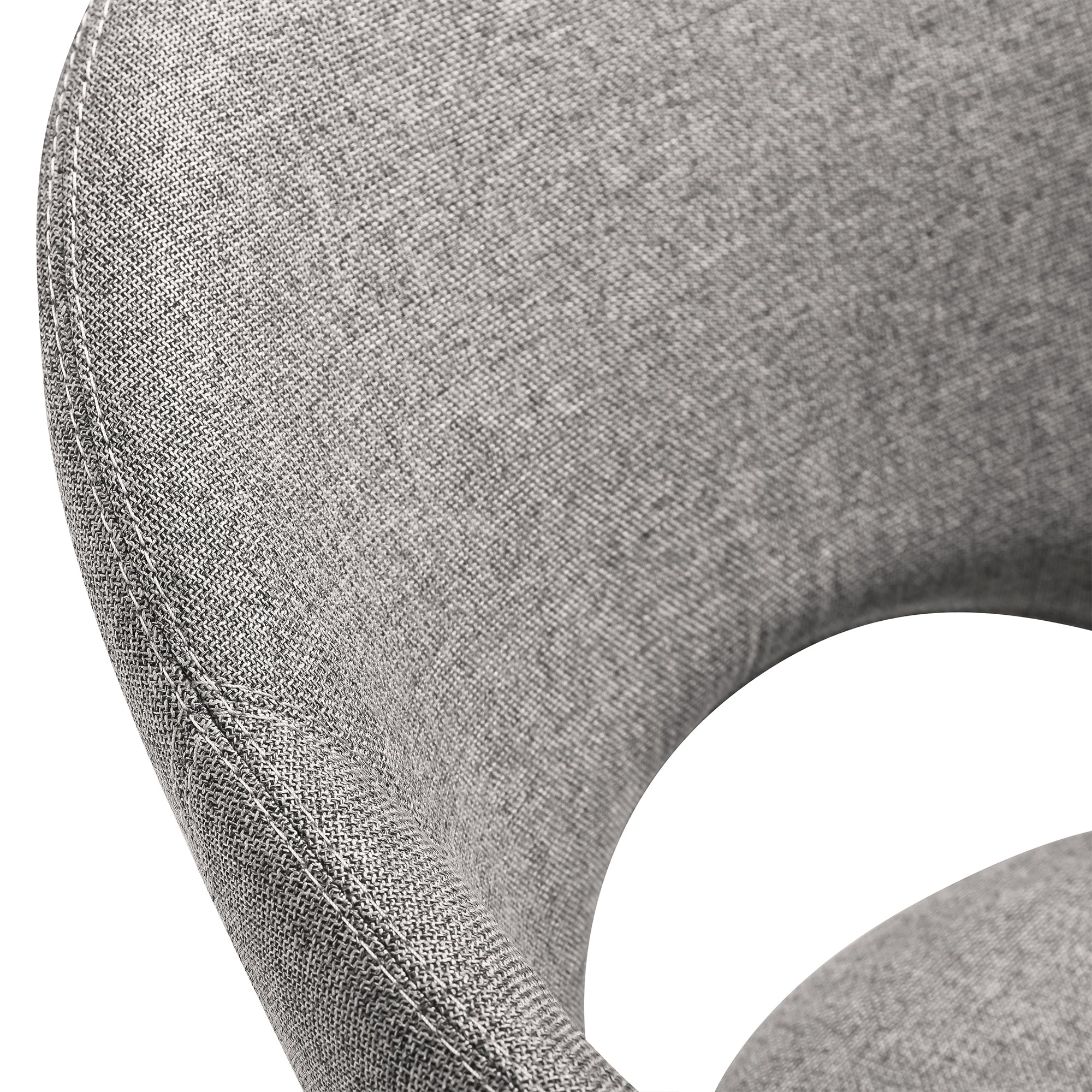 Pria Swivel Upholstered Dining Chair in Gray Fabric with Black Metal Legs - Set of 2 By Armen Living - Image 9