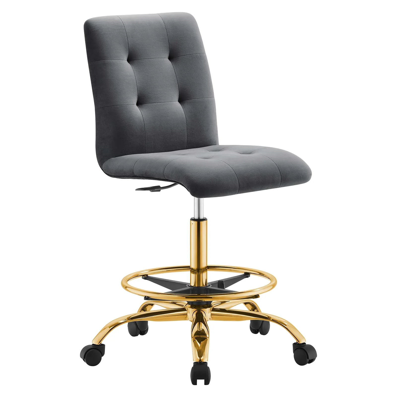 Prim Armless Performance Velvet Drafting Chair By Modway - EEI-4977 - Image 17