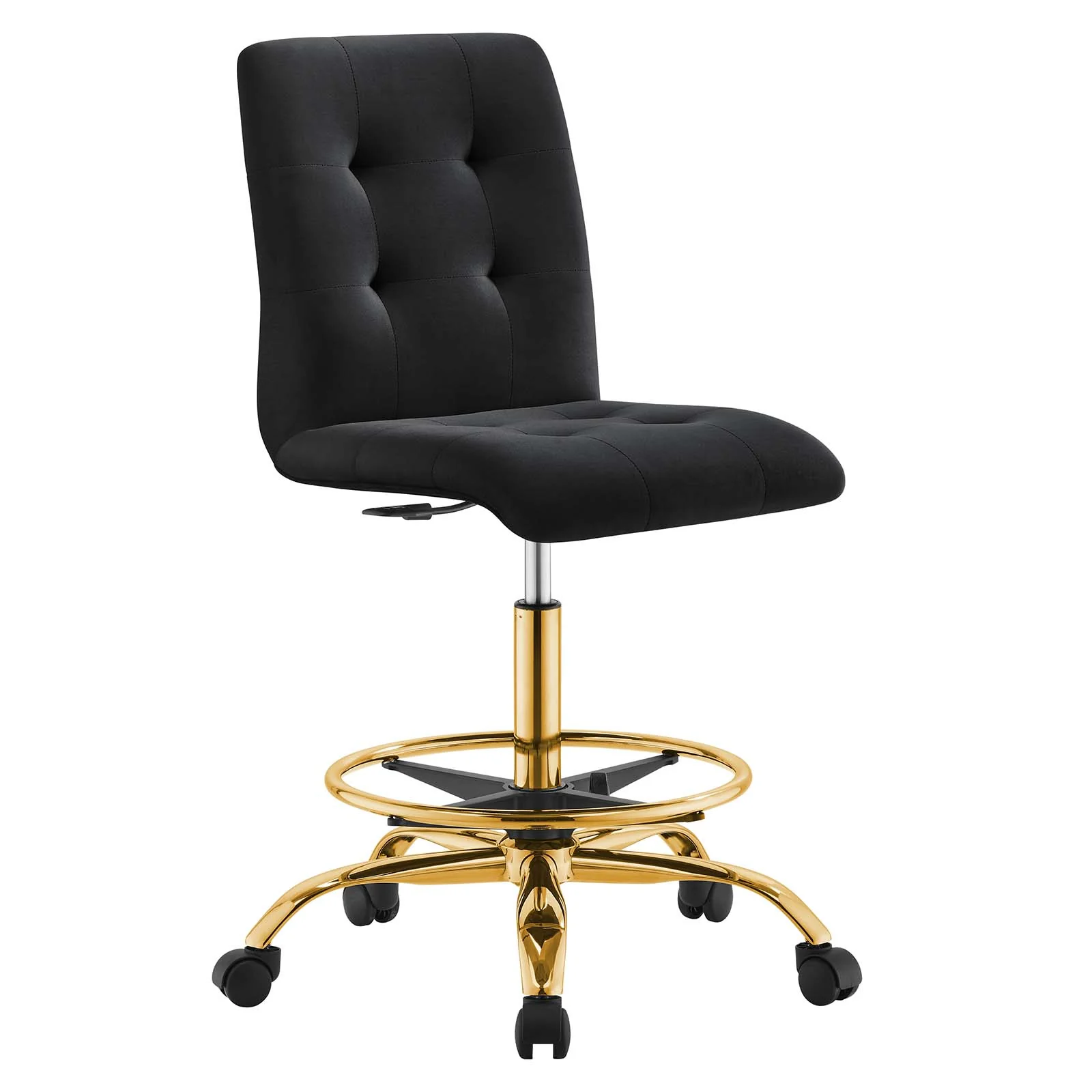 Prim Armless Performance Velvet Drafting Chair By Modway - EEI-4977 - Image 2