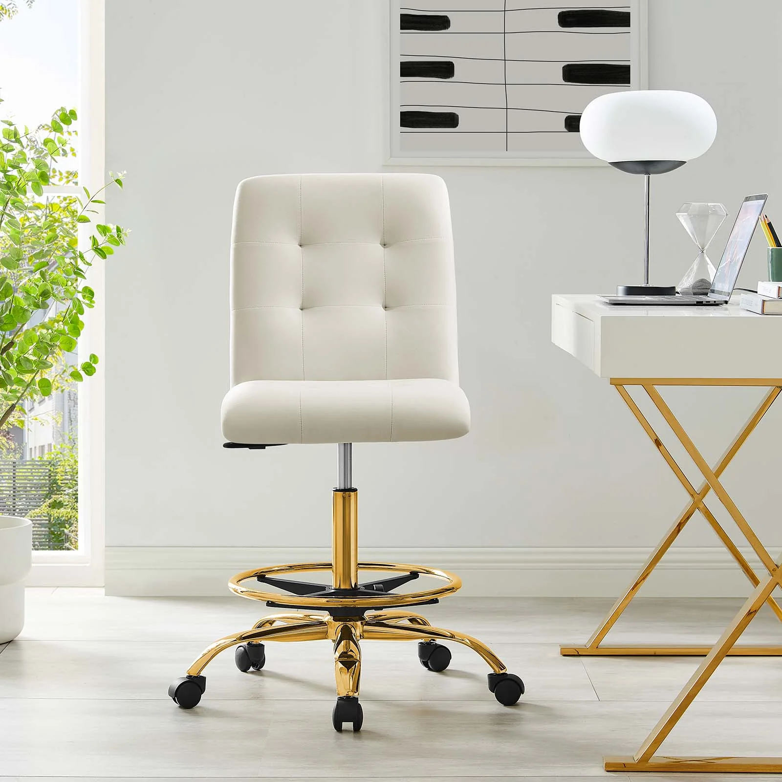 Prim Armless Performance Velvet Drafting Chair By Modway - EEI-4977 - Image 32