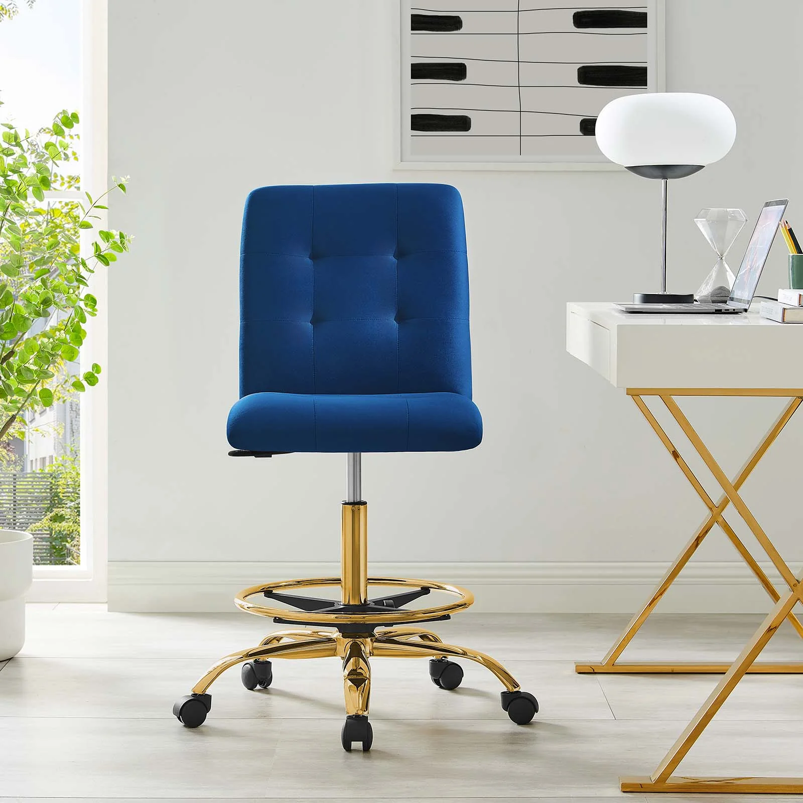 Prim Armless Performance Velvet Drafting Chair By Modway - EEI-4977 - Image 40