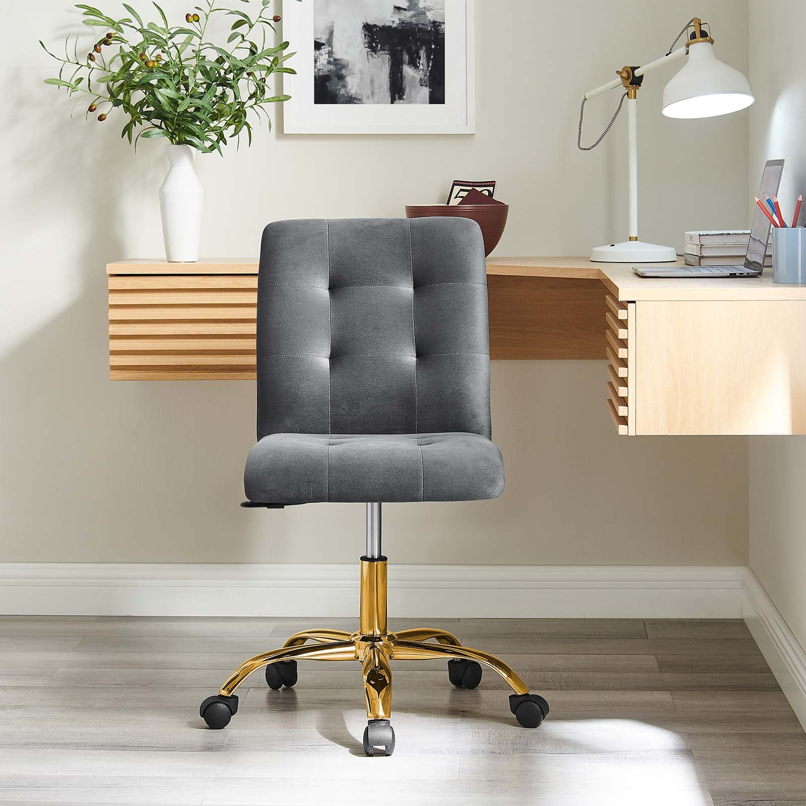 Prim Armless Performance Velvet Office Chair By Modway - EEI-4973 - Image 24
