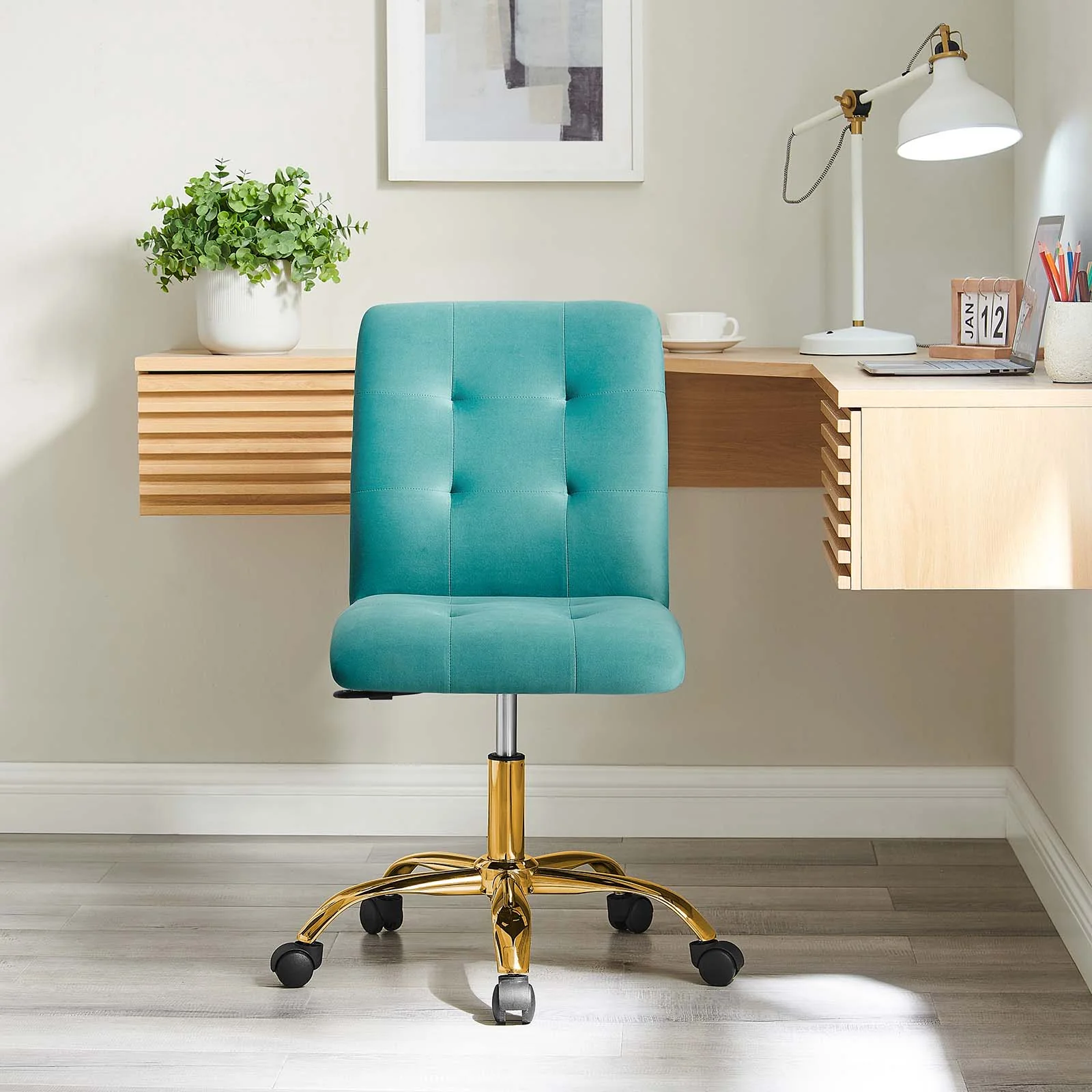 Prim Armless Performance Velvet Office Chair By Modway - EEI-4973 - Image 48