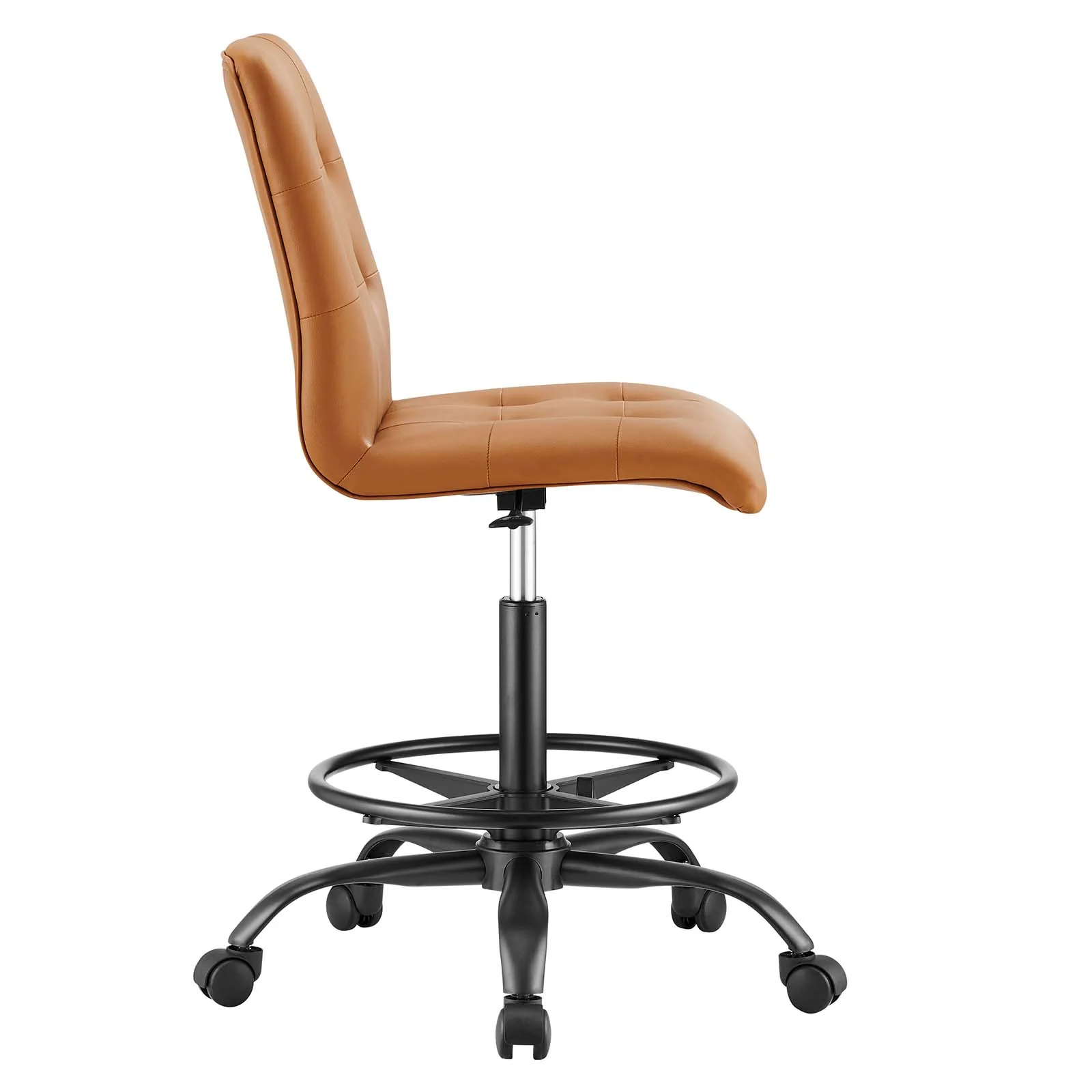 Prim Armless Vegan Leather Drafting Chair By Modway - EEI-4979 - Image 10