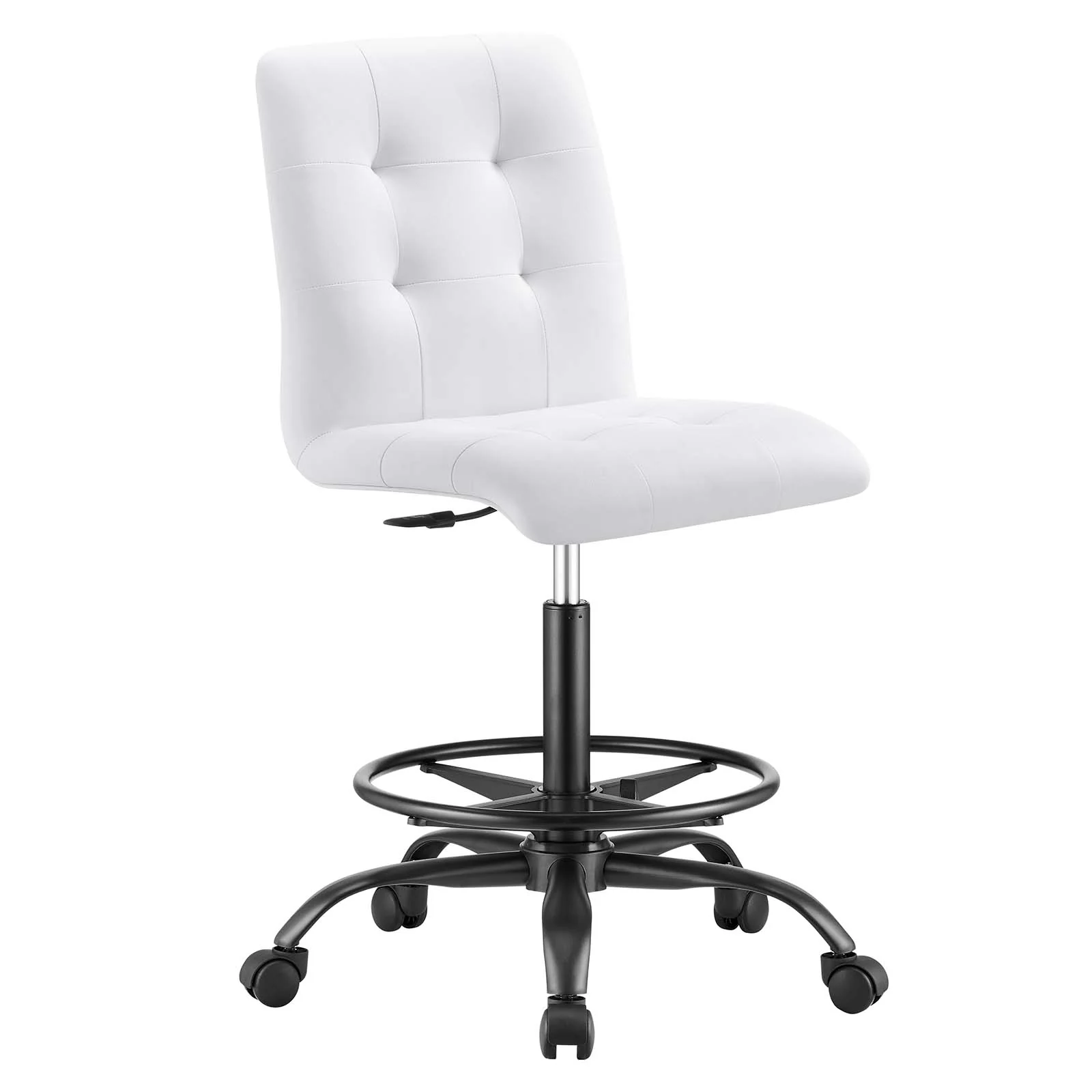 Prim Armless Vegan Leather Drafting Chair By Modway - EEI-4979 - Image 17