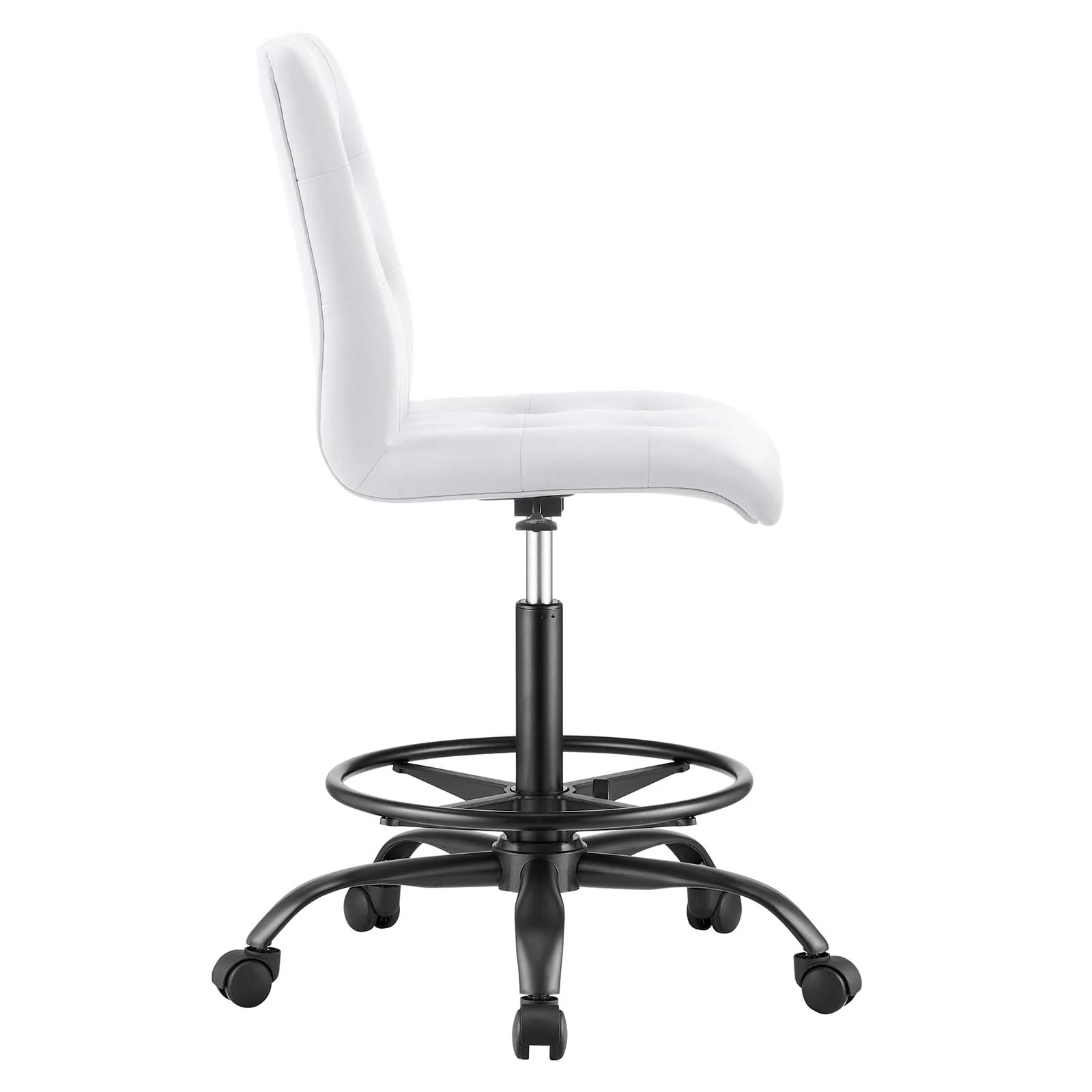 Prim Armless Vegan Leather Drafting Chair By Modway - EEI-4979 - Image 18