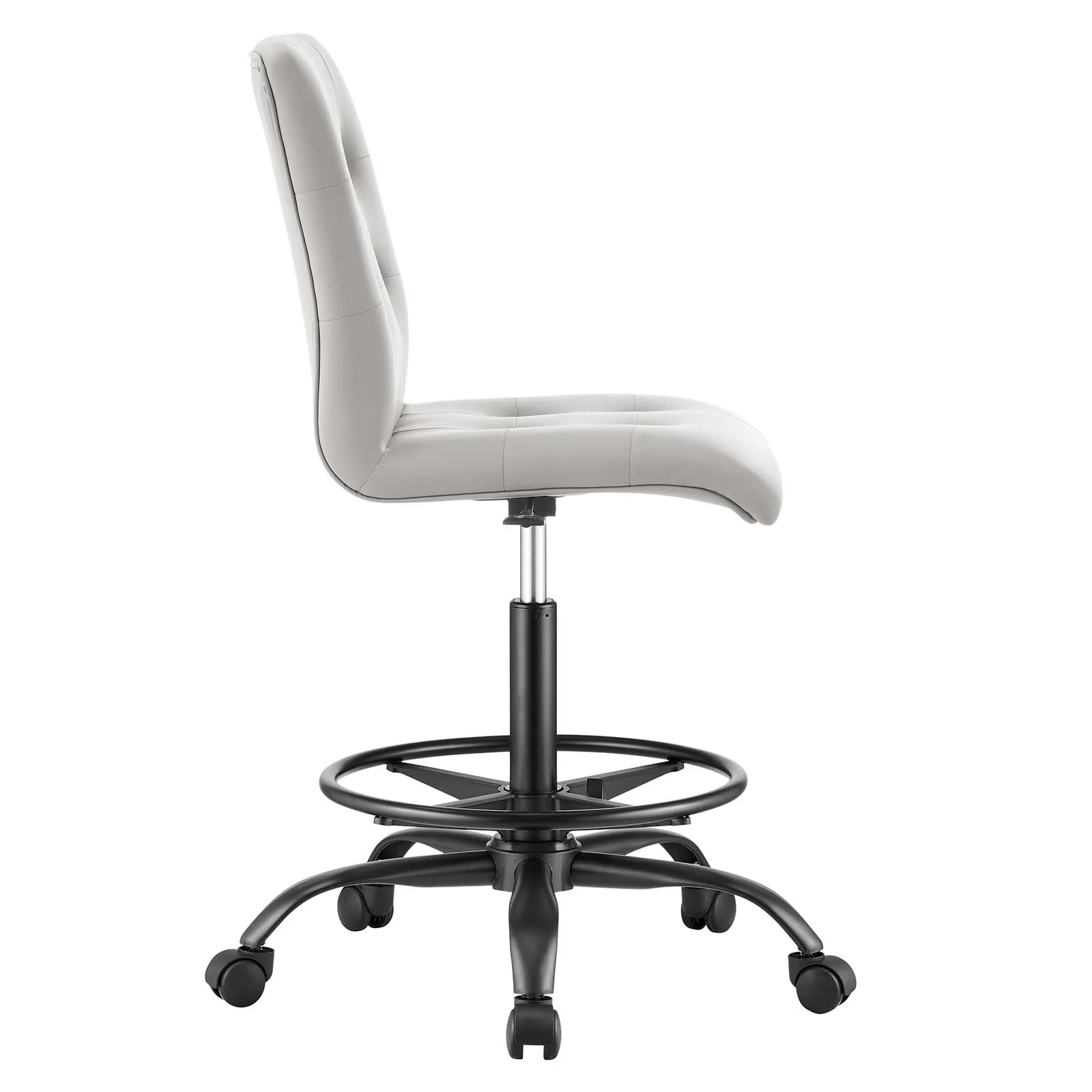 Prim Armless Vegan Leather Drafting Chair By Modway - EEI-4979 - Image 3