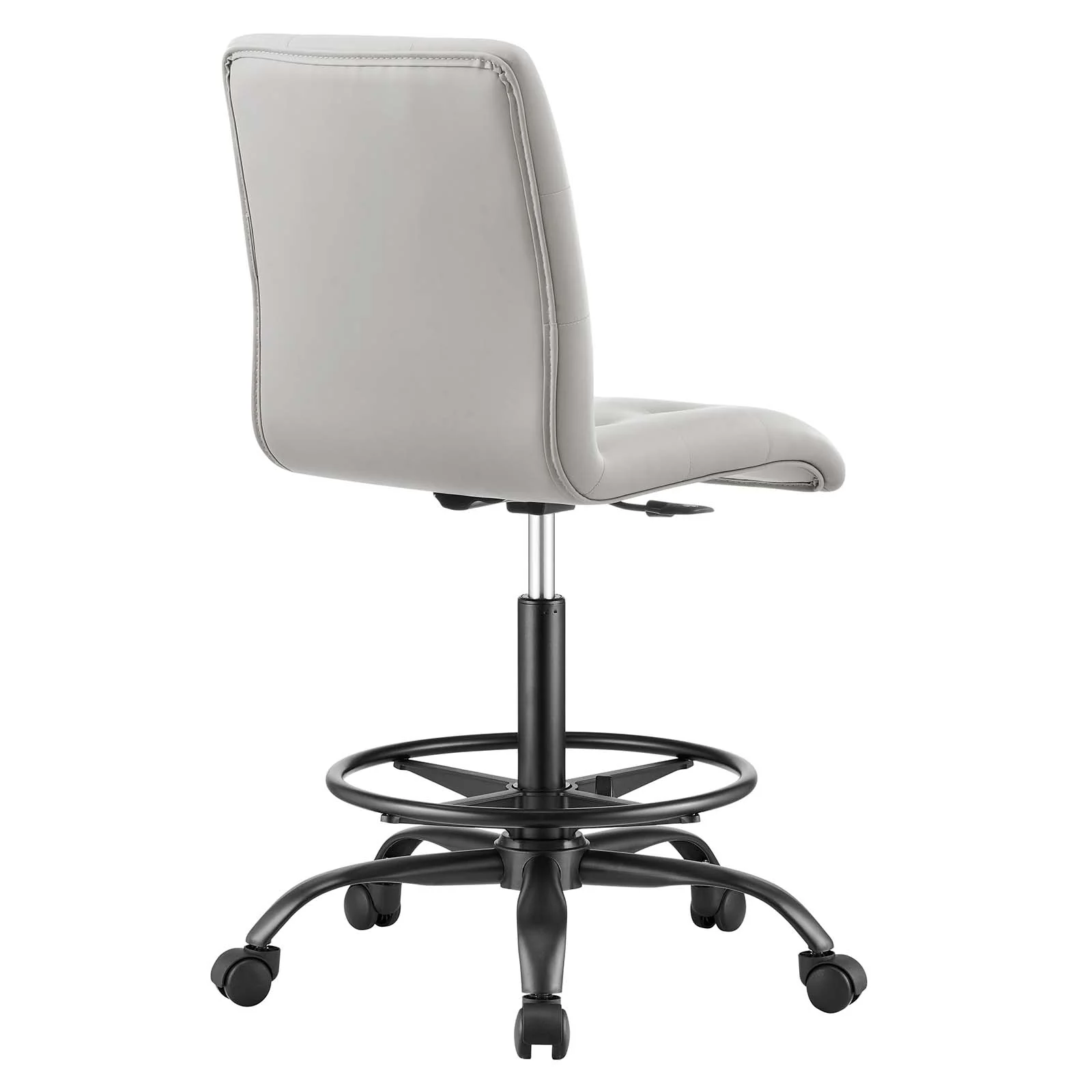 Prim Armless Vegan Leather Drafting Chair By Modway - EEI-4979 - Image 4
