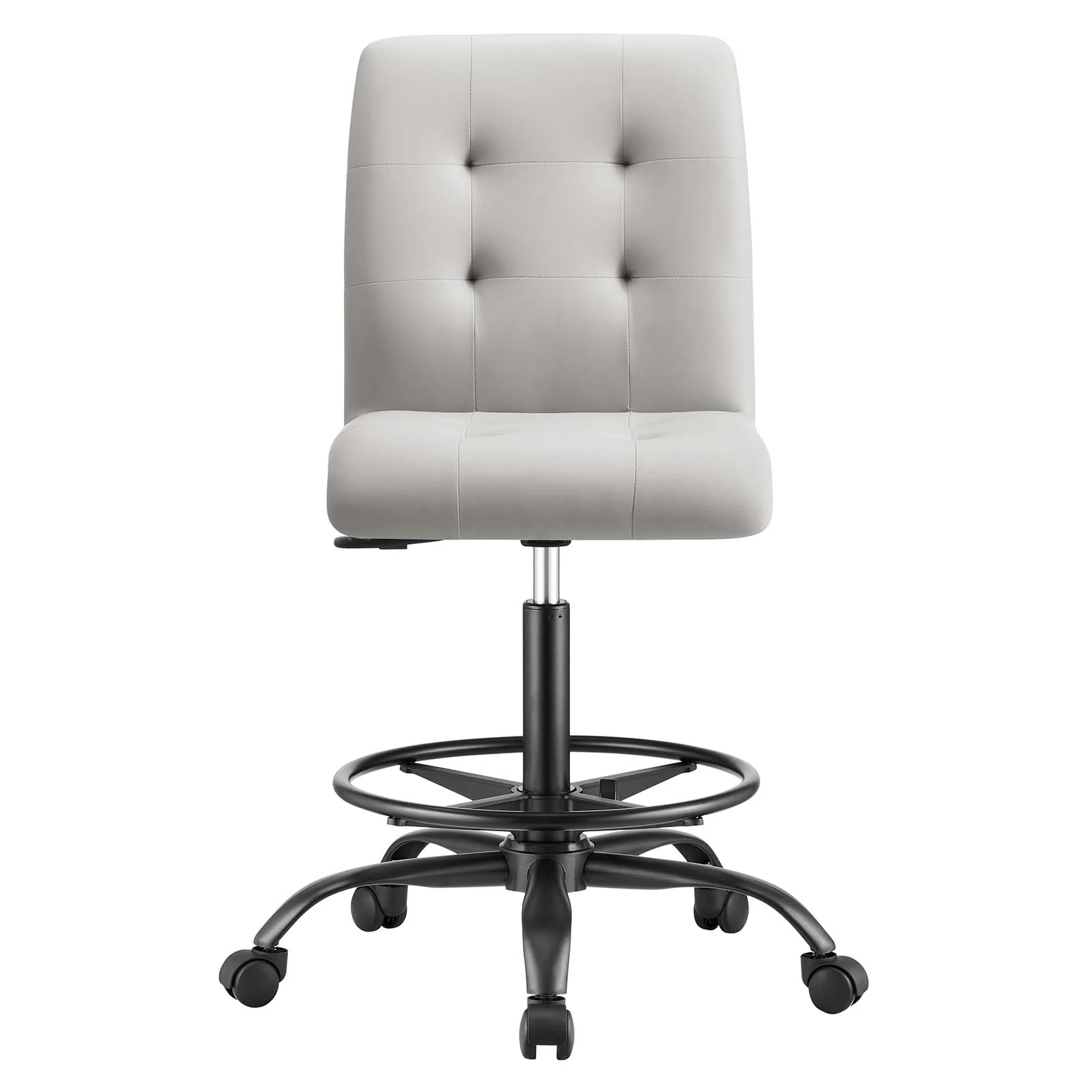 Prim Armless Vegan Leather Drafting Chair By Modway - EEI-4979 - Image 5