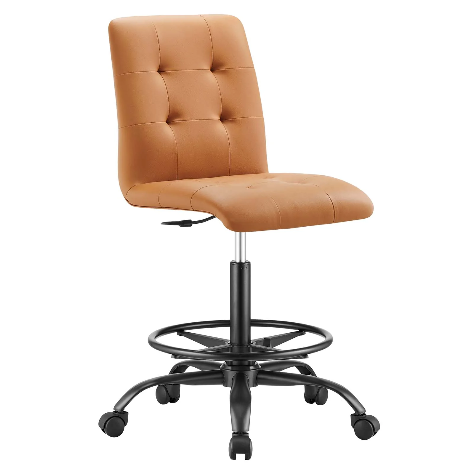 Prim Armless Vegan Leather Drafting Chair By Modway - EEI-4979 - Image 9