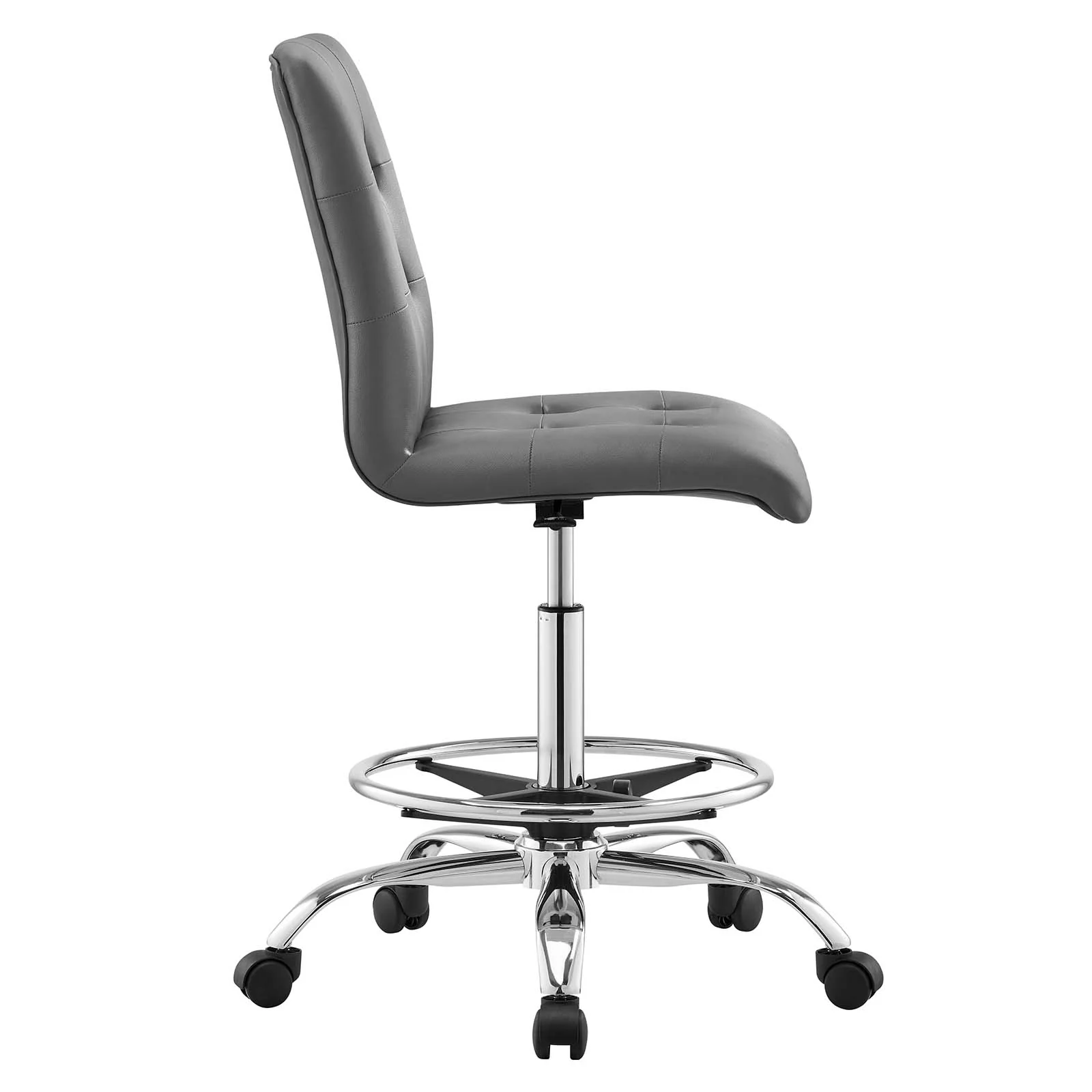 Prim Armless Vegan Leather Drafting Chair By Modway - EEI-4981 - Image 10