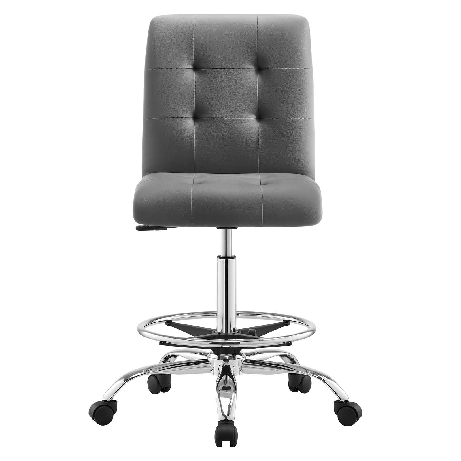 Prim Armless Vegan Leather Drafting Chair By Modway - EEI-4981 - Image 12