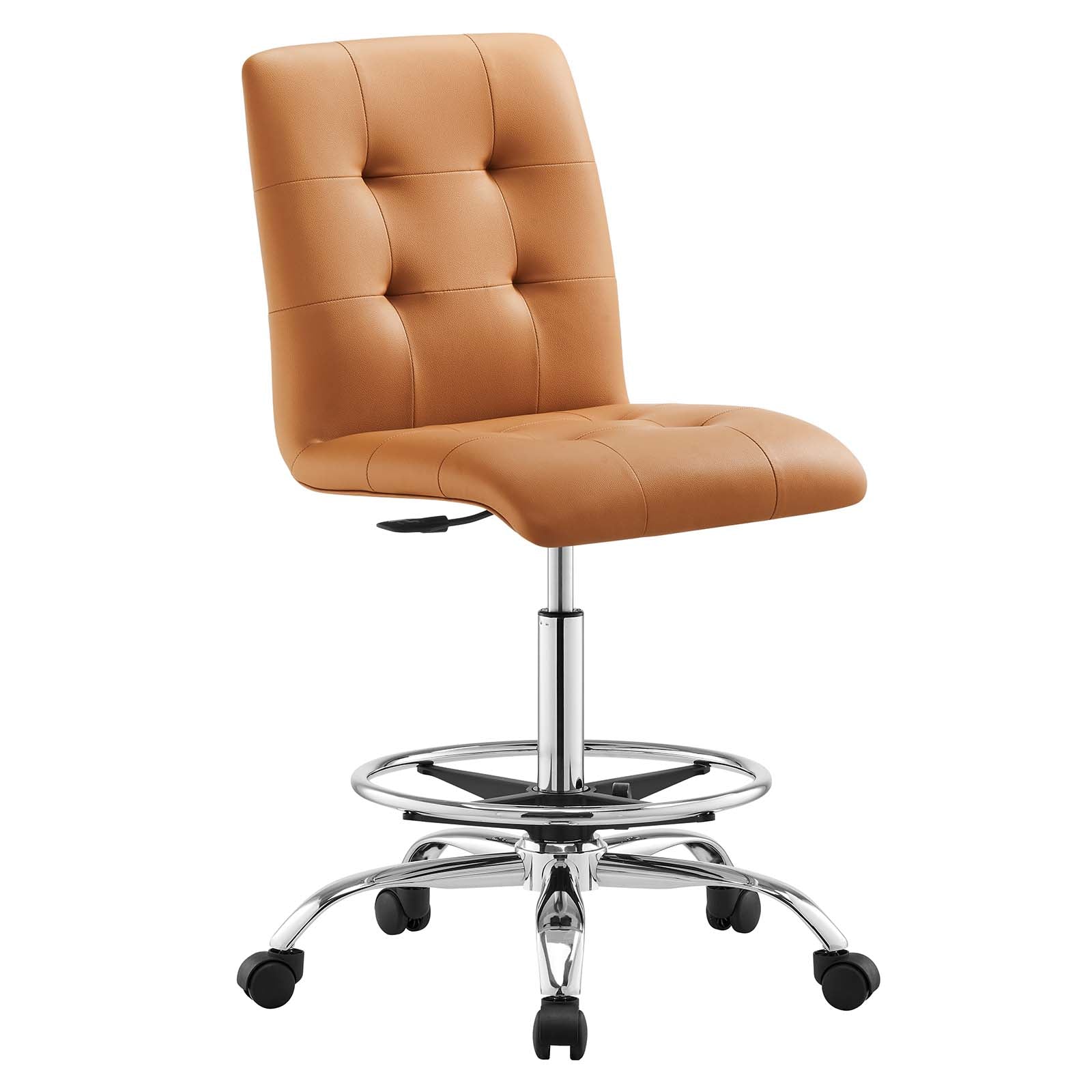 Prim Armless Vegan Leather Drafting Chair By Modway - EEI-4981 - Image 25