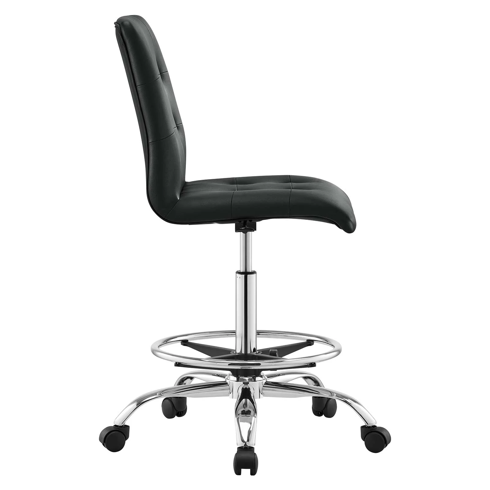 Prim Armless Vegan Leather Drafting Chair By Modway - EEI-4981 - Image 3