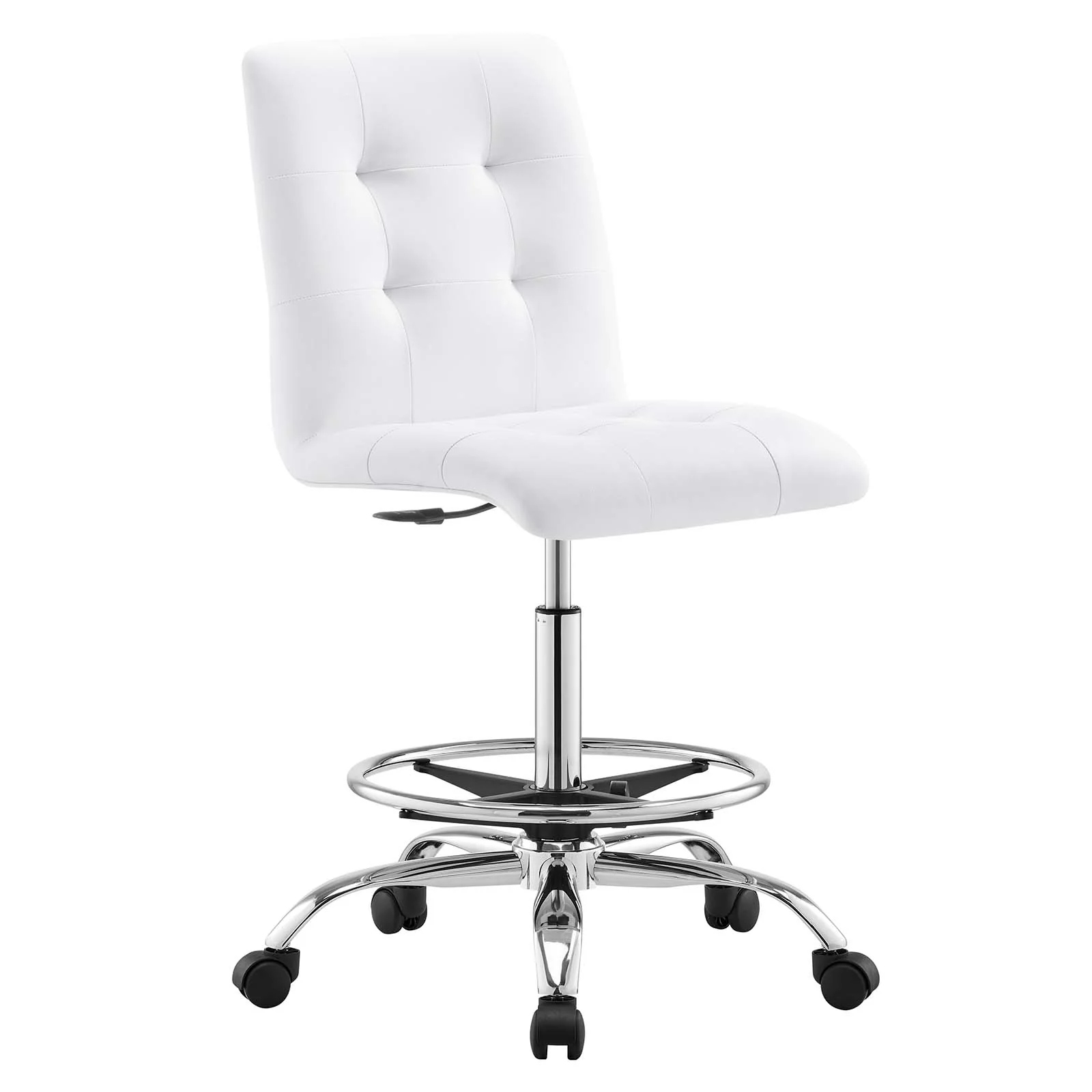 Prim Armless Vegan Leather Drafting Chair By Modway - EEI-4981 - Image 33