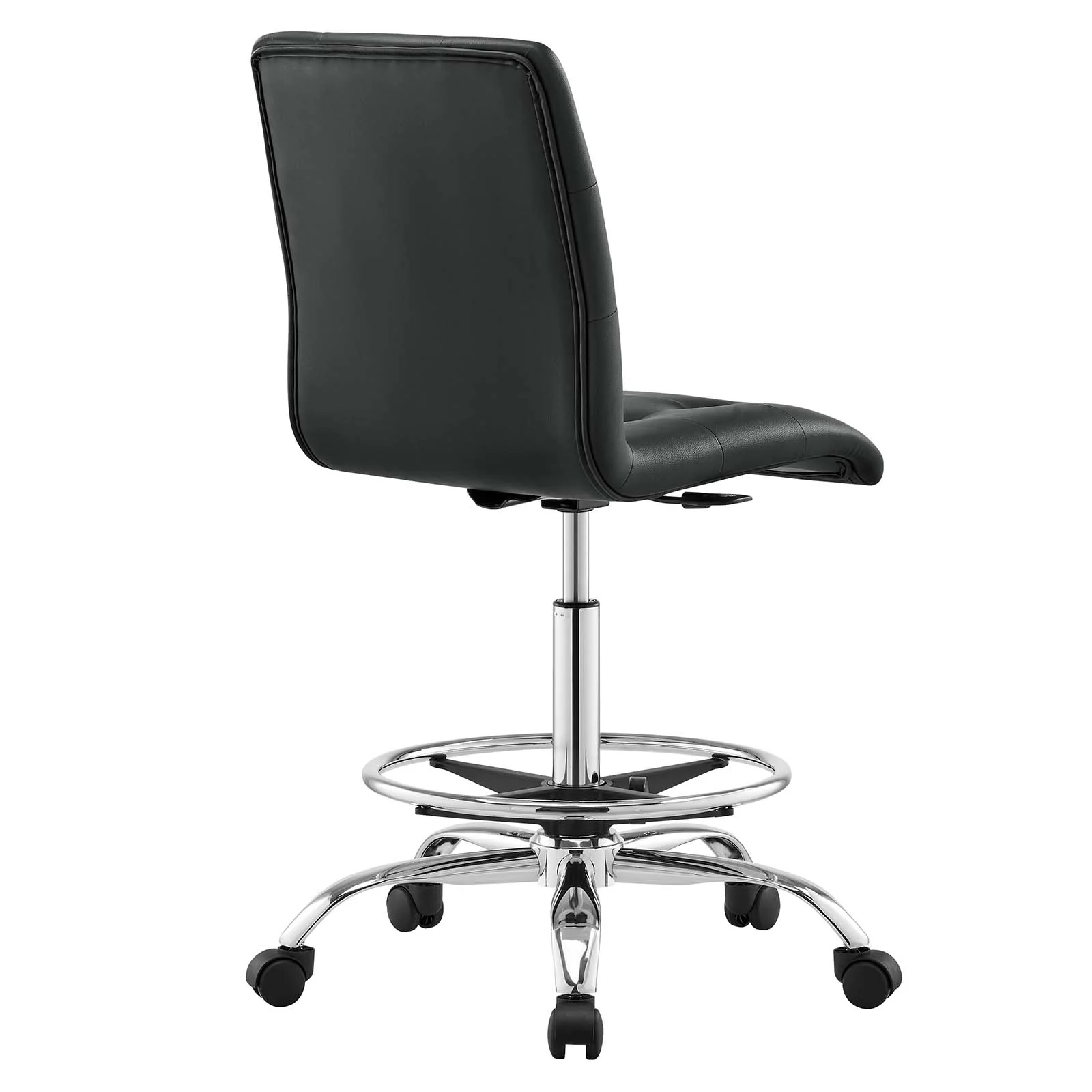 Prim Armless Vegan Leather Drafting Chair By Modway - EEI-4981 - Image 4