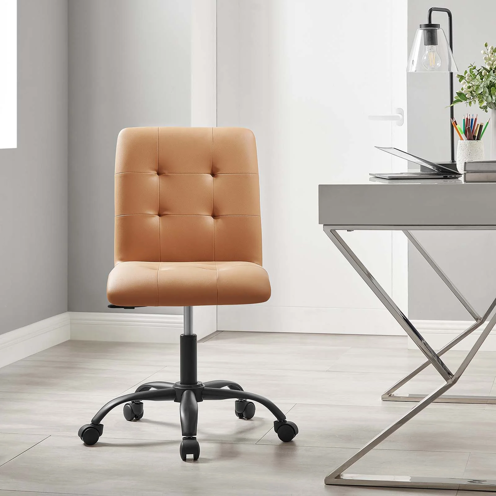 Prim Armless Vegan Leather Office Chair By Modway - EEI-4975 - Image 16