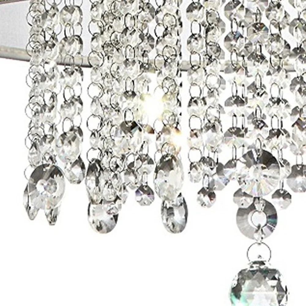 Primo Gold Finish Ceiling Lamp with Crystal Accents and White Shade By Homeroots - Image 6