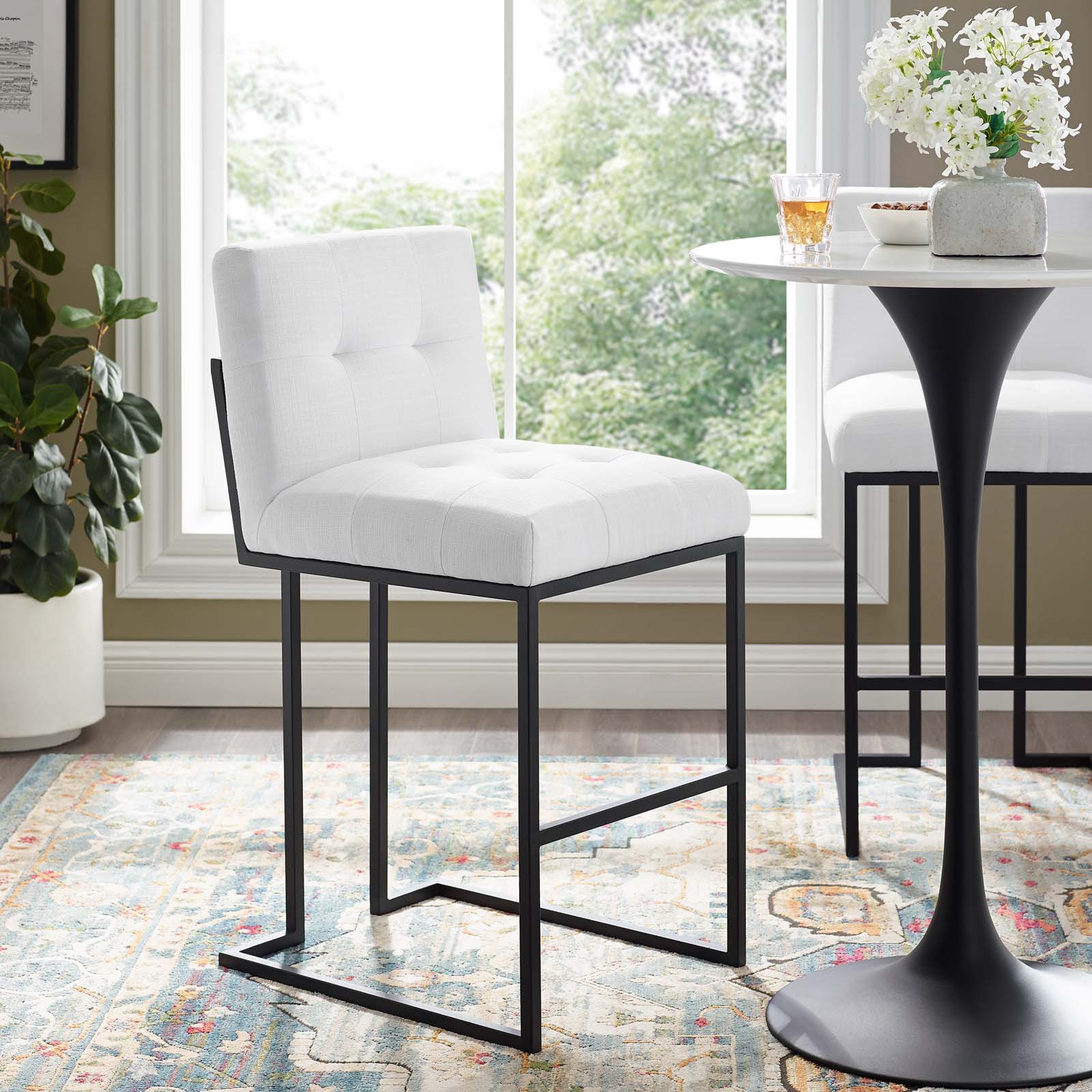 Privy Black Stainless Steel Upholstered Fabric Bar Stool By Modway - EEI-3857 - Image 9