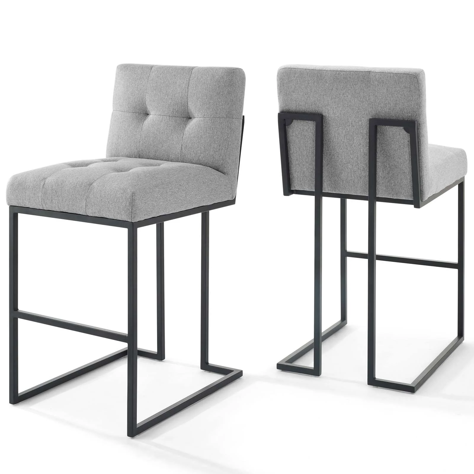 Privy Black Stainless Steel Upholstered Fabric Bar Stool Set of 2 By Modway - EEI-4159 - Image 2