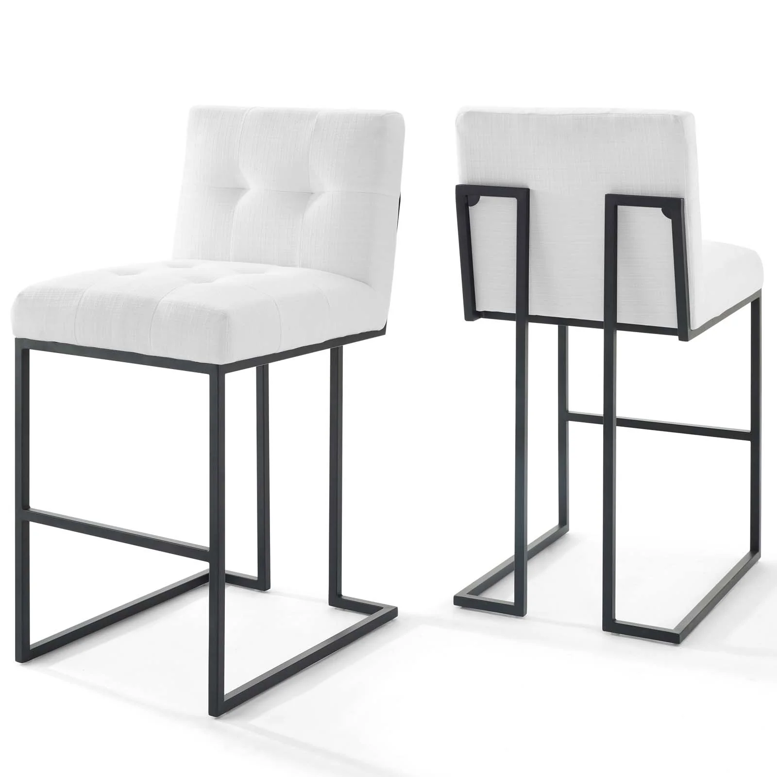 Privy Black Stainless Steel Upholstered Fabric Bar Stool Set of 2 By Modway - EEI-4159 - Image 6