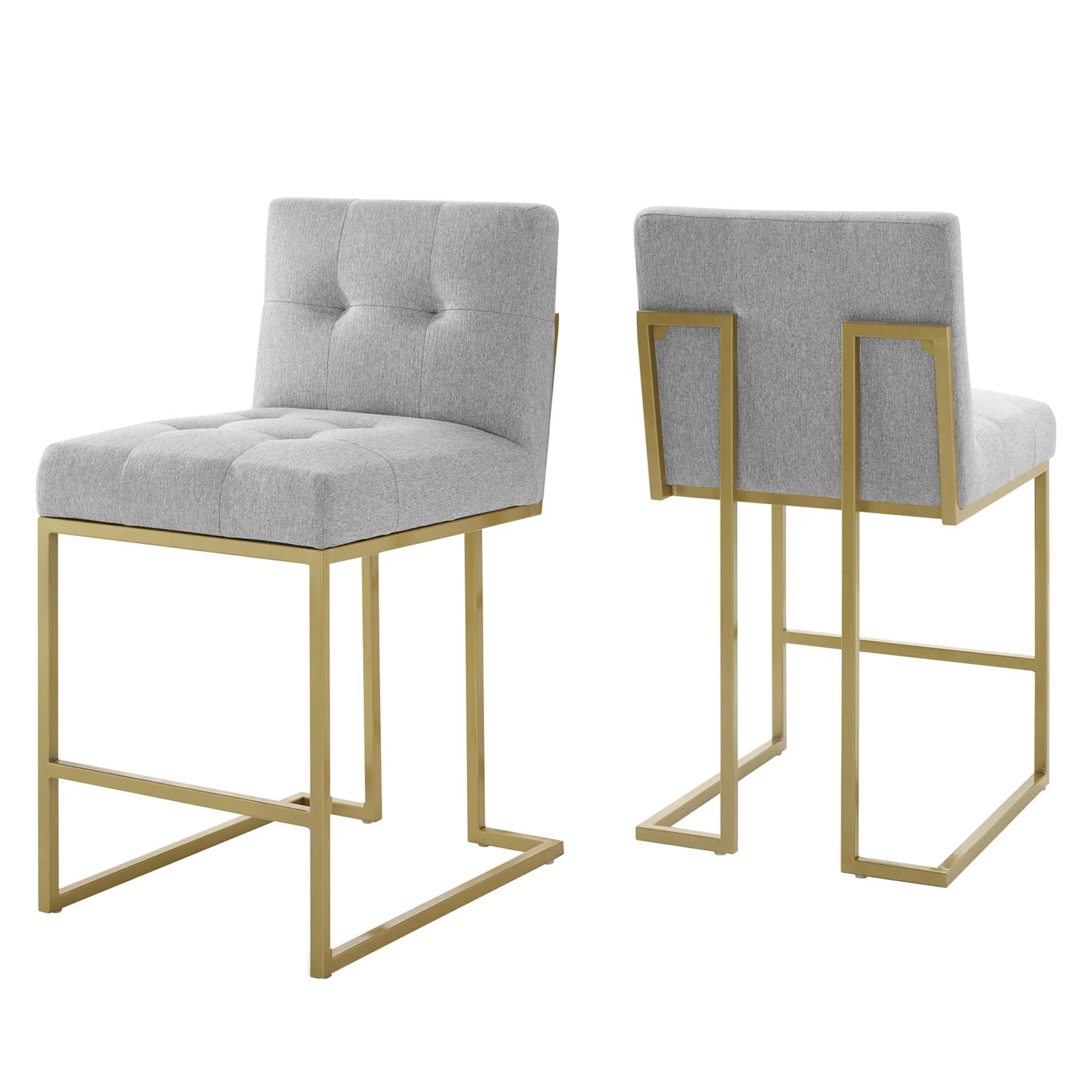 Privy Upholstered Fabric Counter Stool Set of 2 by Modway - Image 2