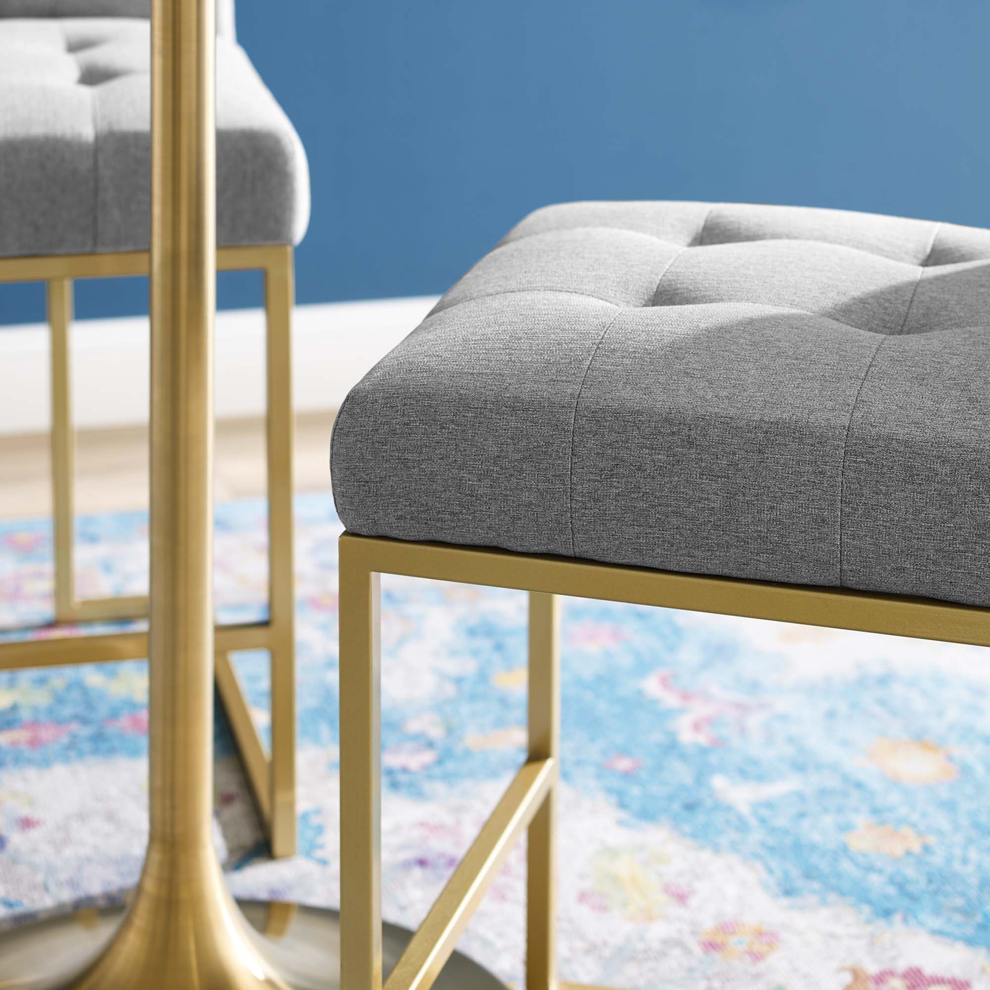 Privy Upholstered Fabric Counter Stool Set of 2 by Modway - Image 8