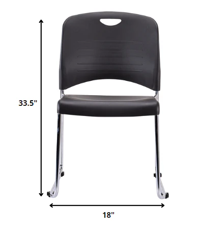 Professional Grade Set of 4 Black Plastic Guest Chairs By Homeroots - Image 2