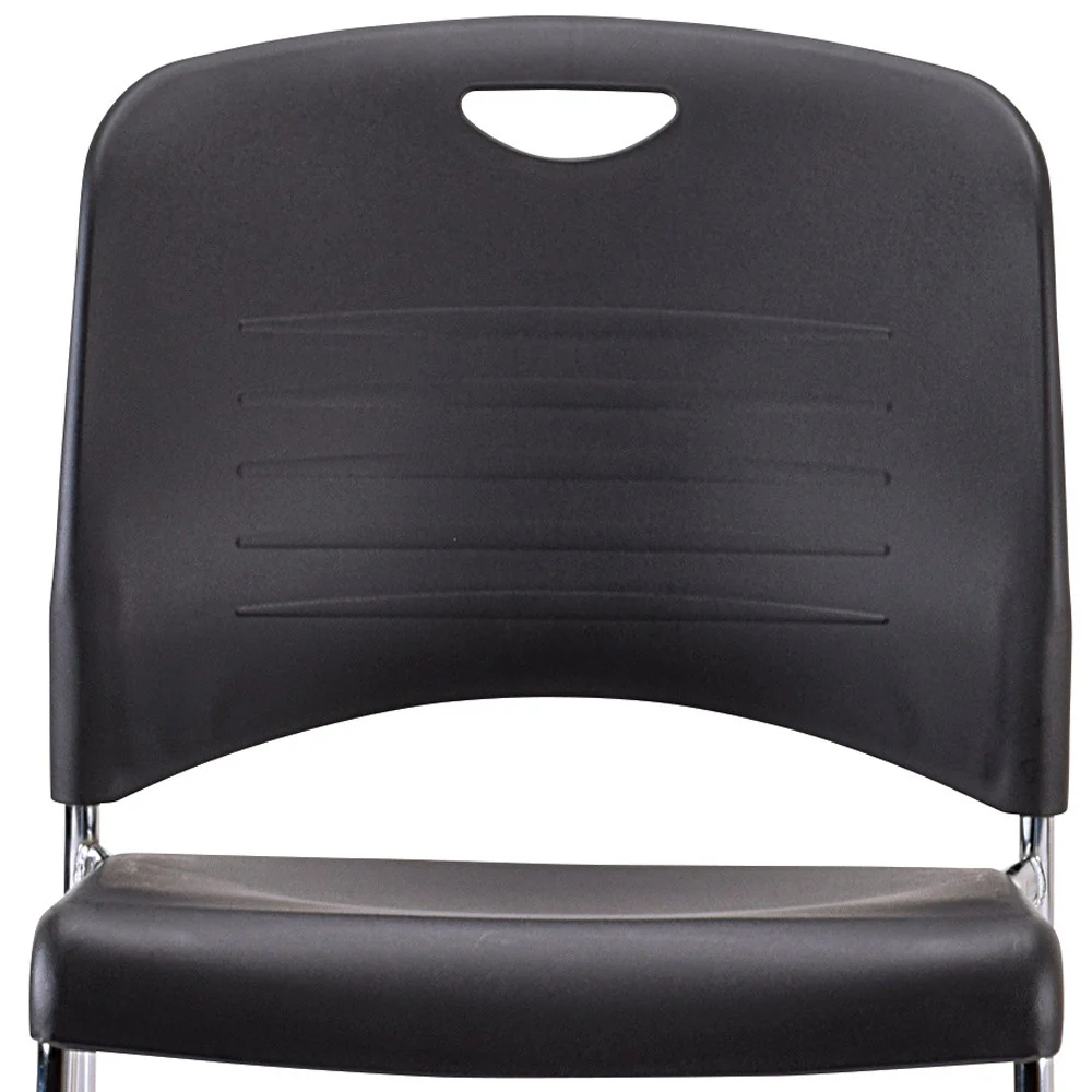 Professional Grade Set of 4 Black Plastic Guest Chairs By Homeroots - Image 4