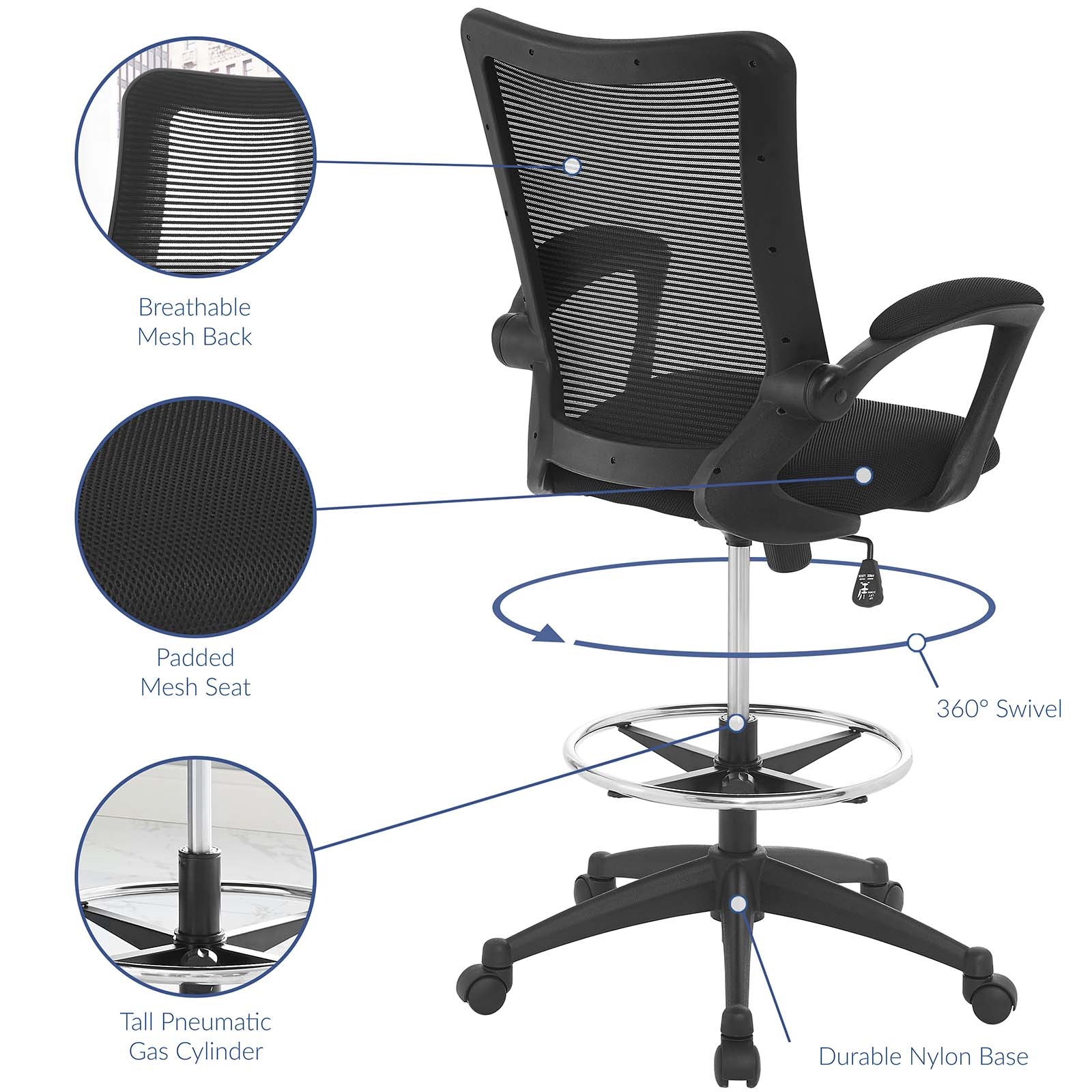 Project Drafting Chair By Modway - EEI-2287 - Image 5
