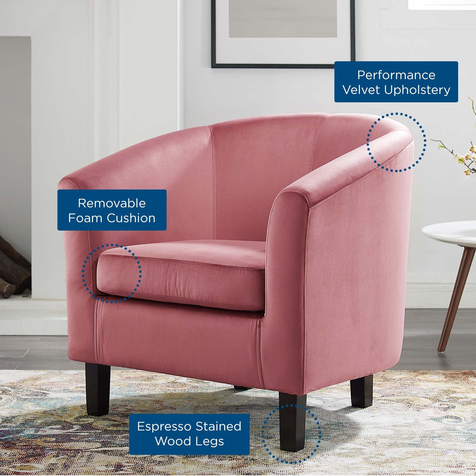 Prospect Performance Velvet Armchair By Modway - EEI-4137 - Image 2