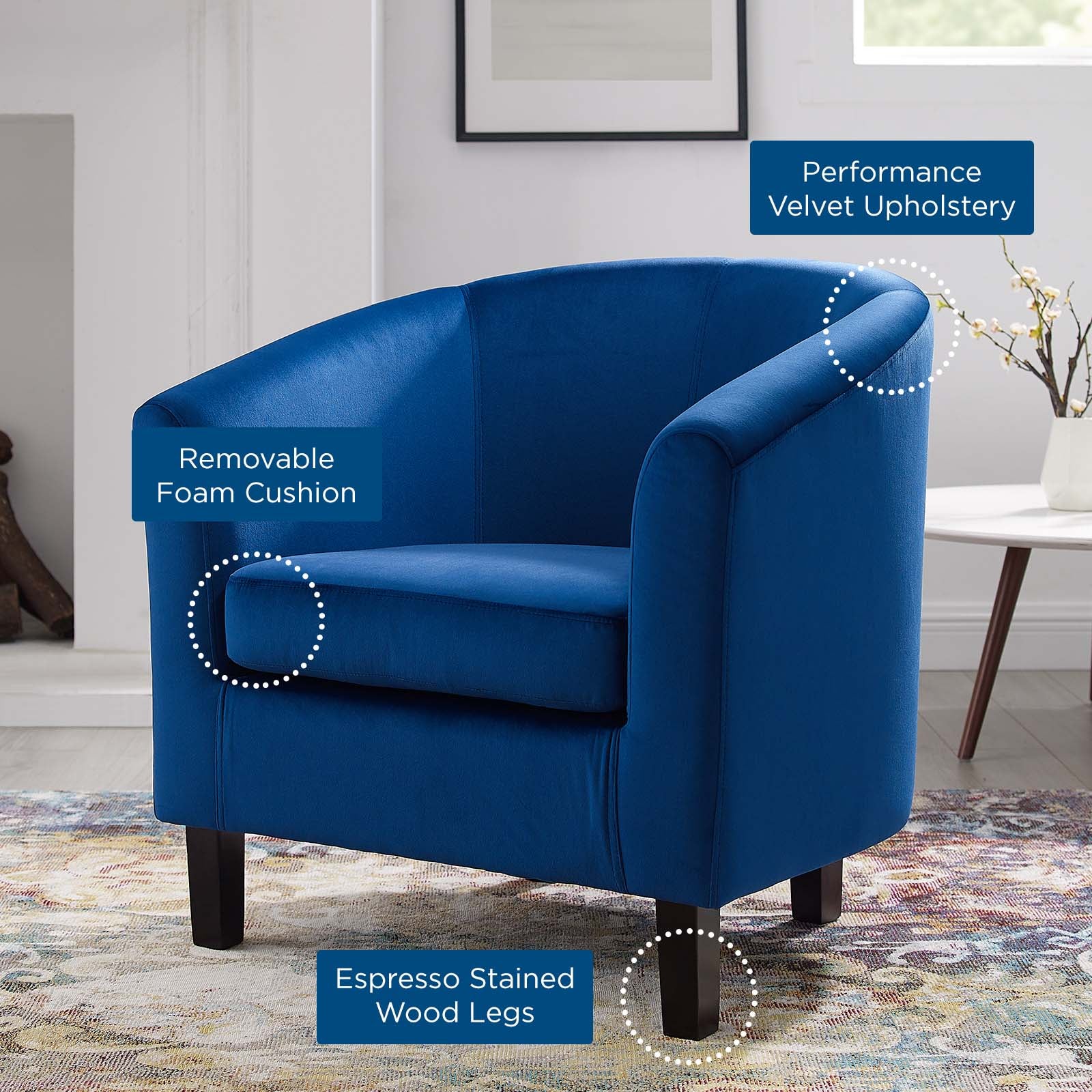 Prospect Performance Velvet Armchair By Modway - EEI-4137 - Image 9